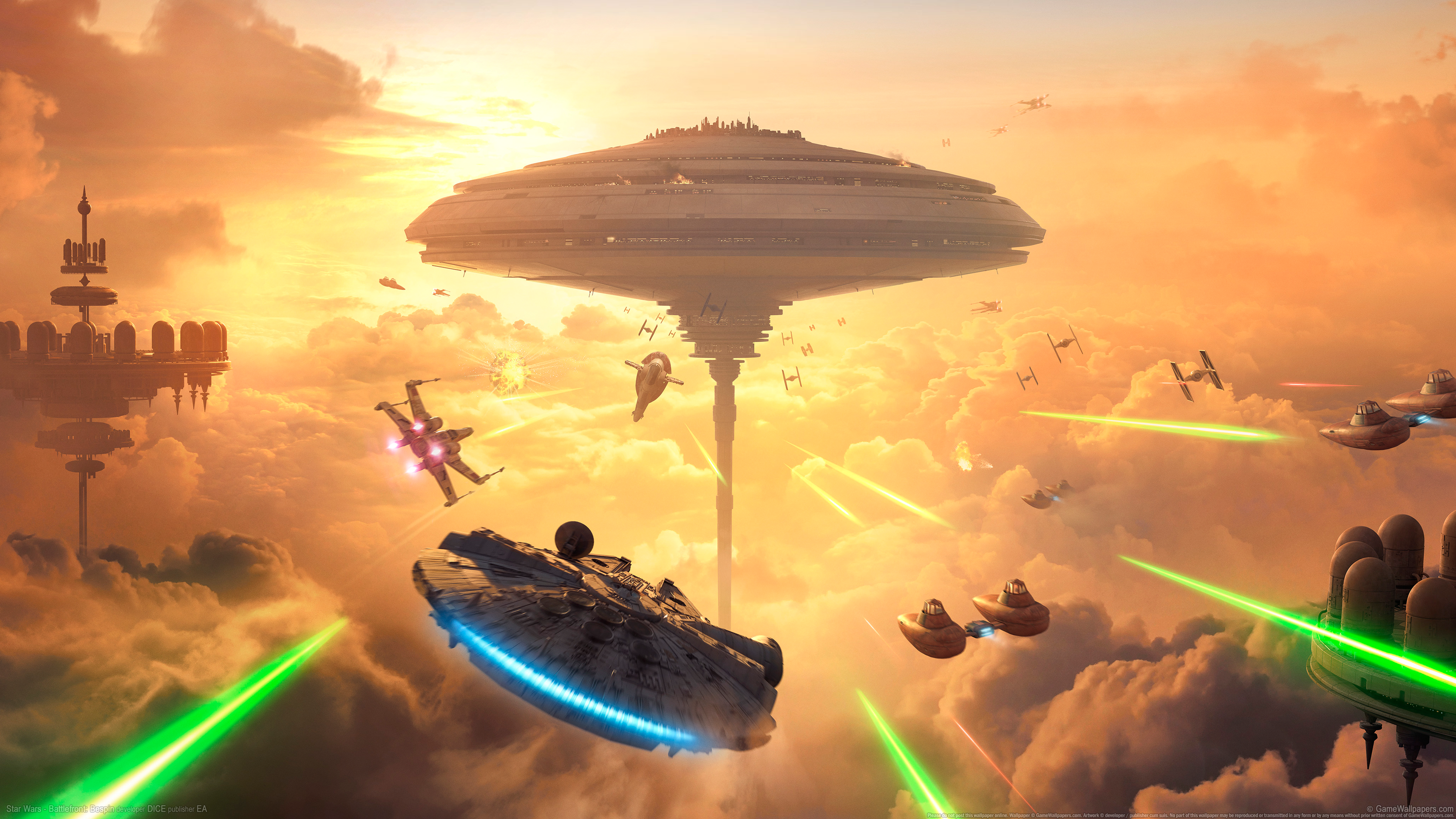 Star Wars Battlefront Bespin Millennium Falcon Cloud City Video Games 3840x2160