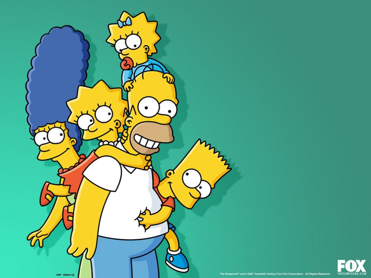 Bart Simpson Homer Simpson Lisa Simpson Maggie Simpson Marge Simpson The Simpsons 1280x960