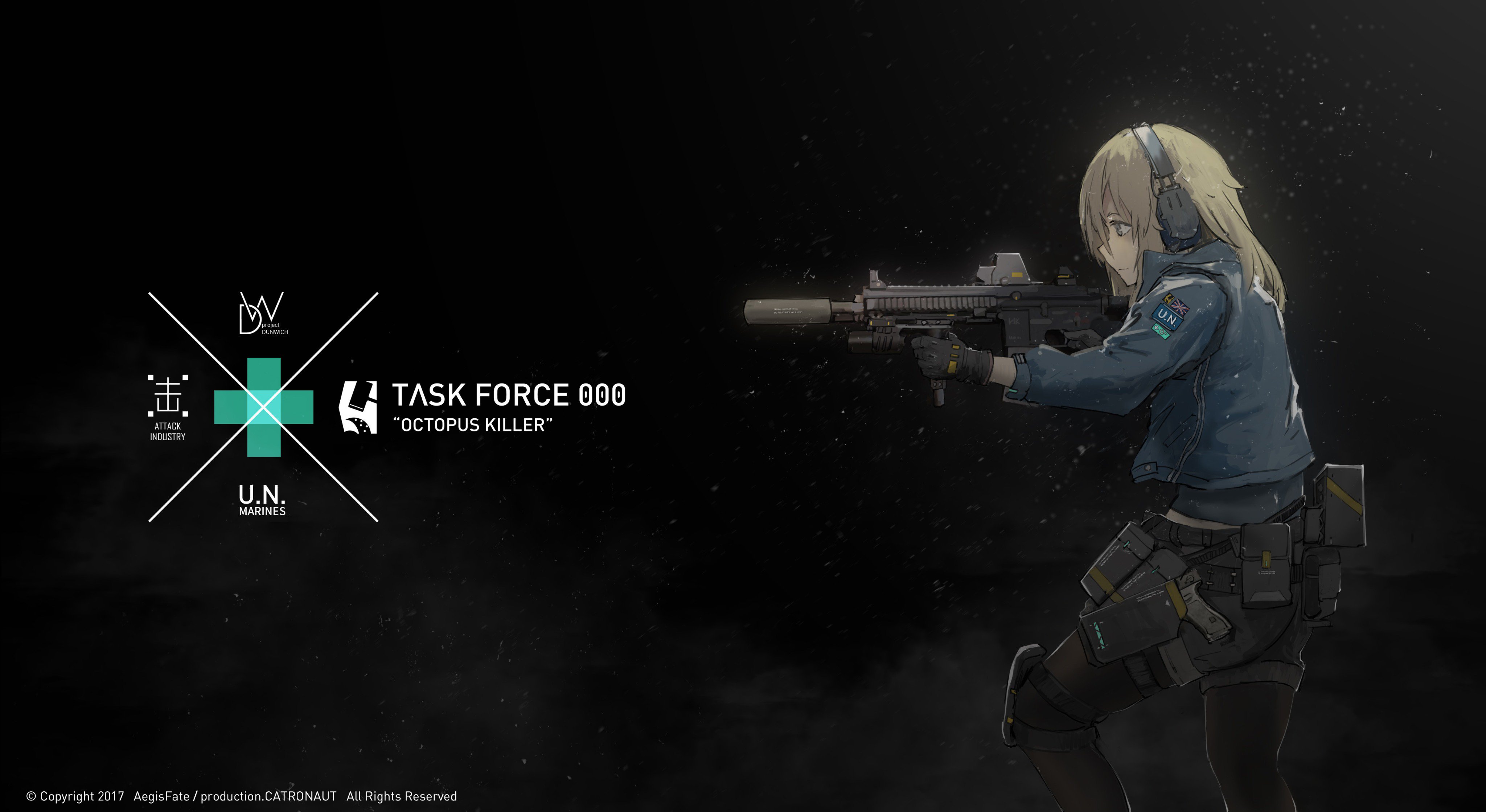 Anime Anime Girls AegisFate Girl With Weapon Weapon 2017 Year Blonde 4096x2238