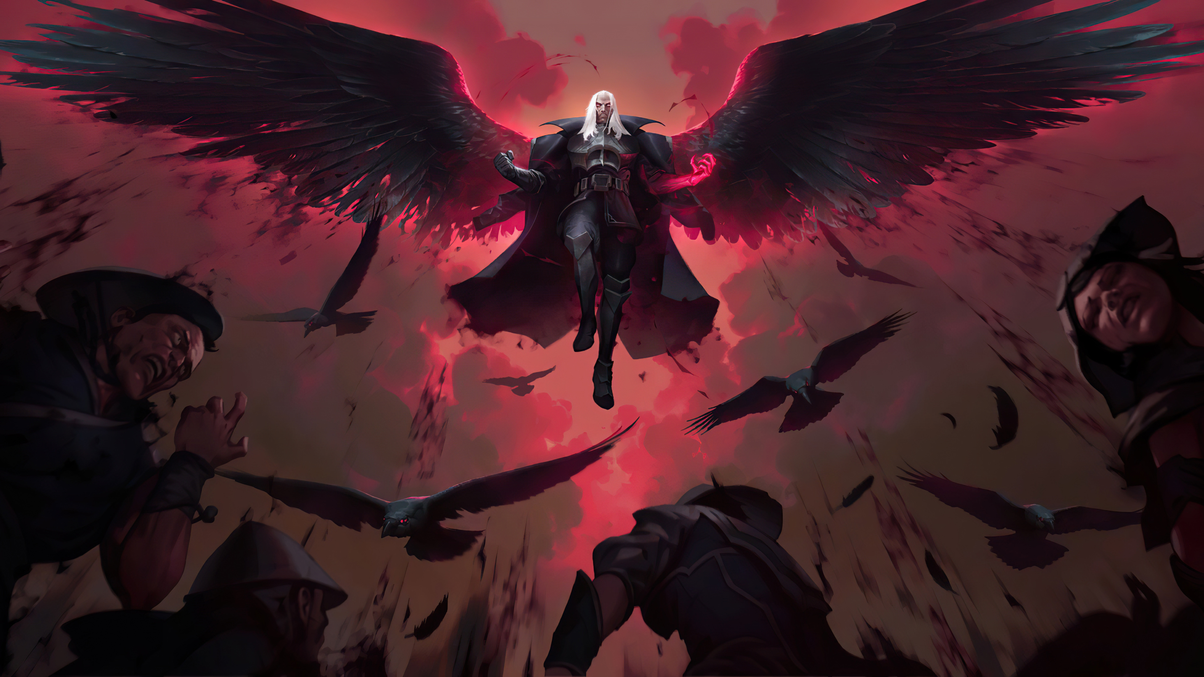 Swain Swain League Of Legends Legends Of Runeterra Video Games PC Gaming Wings Fantasy Art 3840x2160