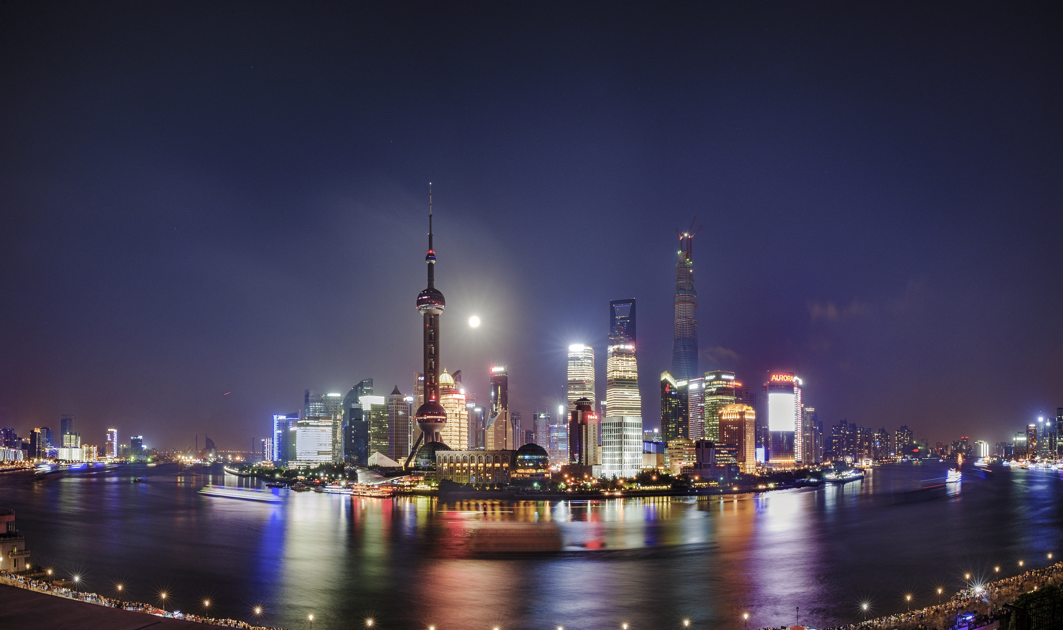 Shanghai China Huangpu Night 4485x2659