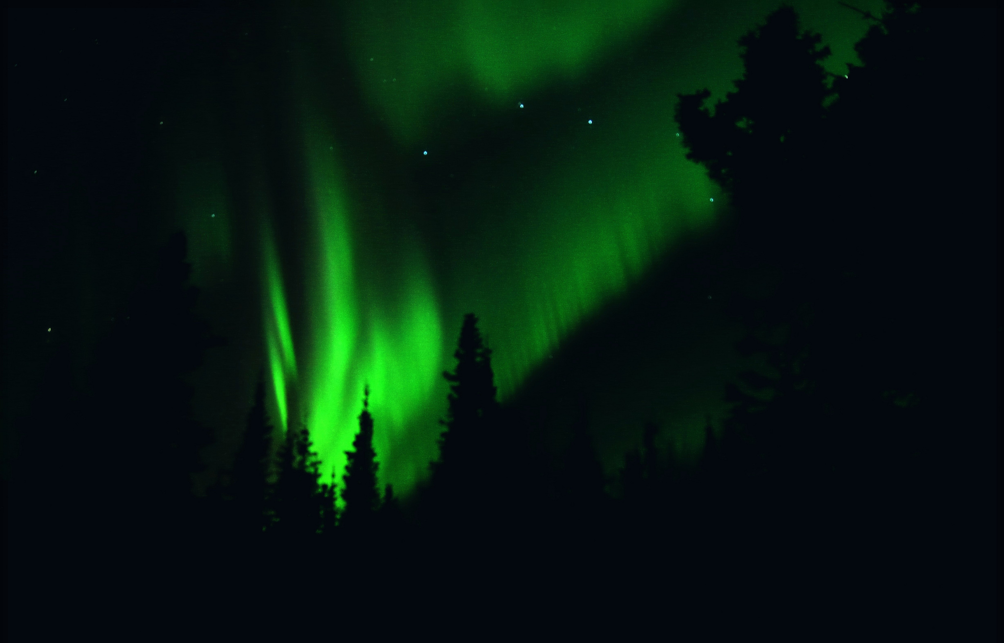 Alaska Aurora Borealis Green Light Nature 2048x1312