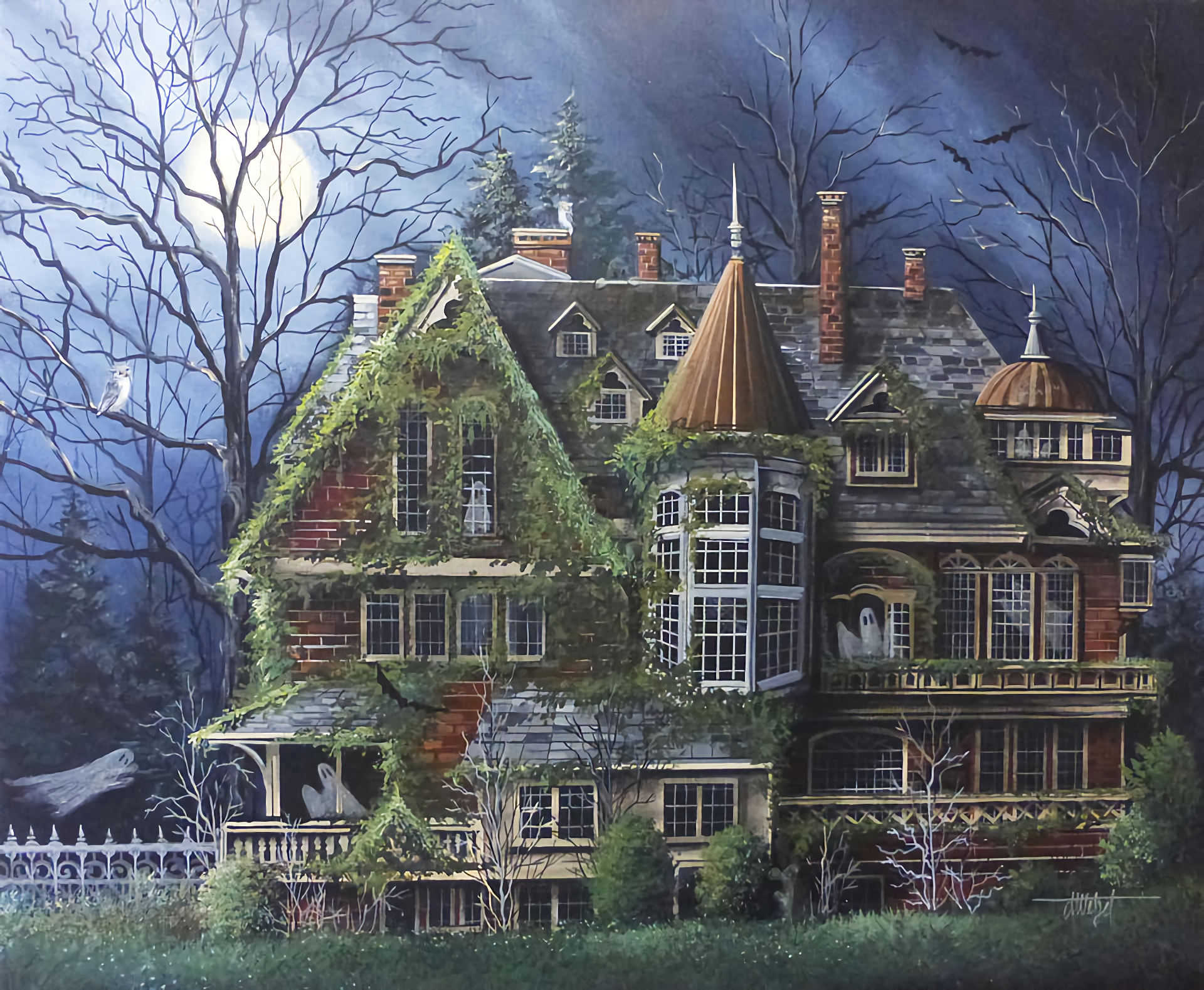 Holiday Halloween House Haunted Ghost 1920x1578