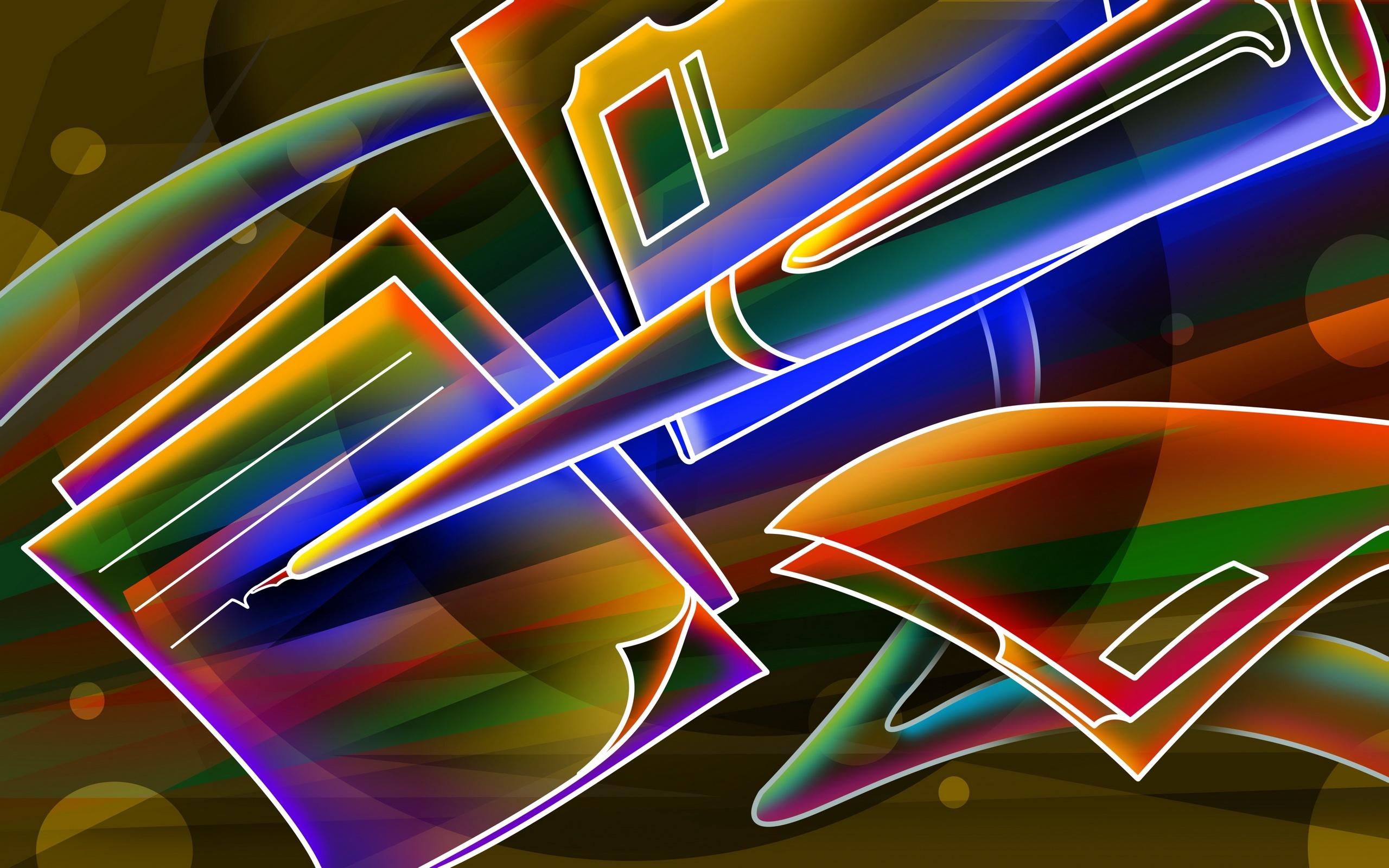 Abstract Artistic Cgi Colors Pen 2560x1600