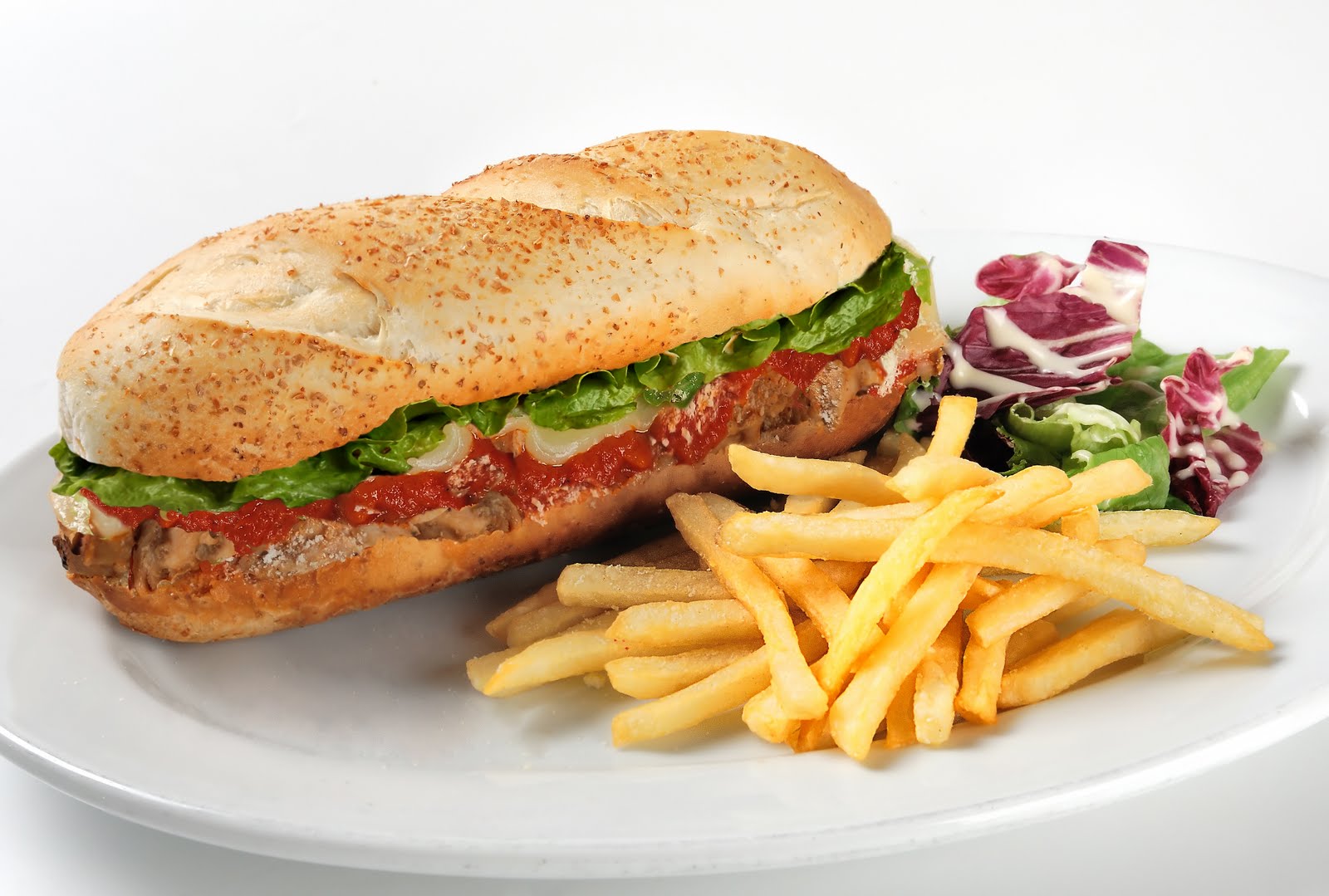 Bread Roll French Fries Lunch Meal Sandwich 1600x1079