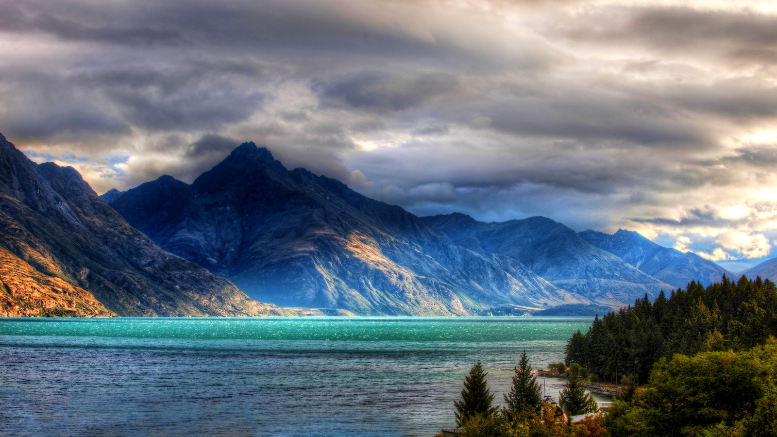Lake Forest Mountain Lake Wanaka Queenstown New Zealand New Zealand Southern Alps 1600x900