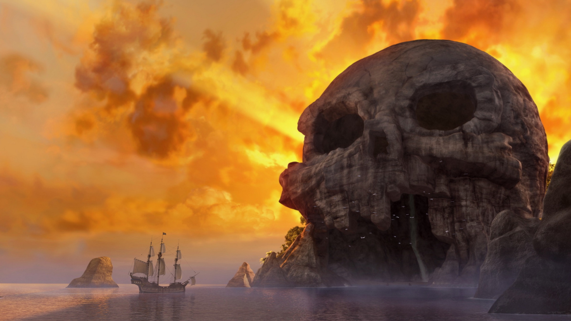 Pirate Ship Skull The Pirate Fairy 2390x1344