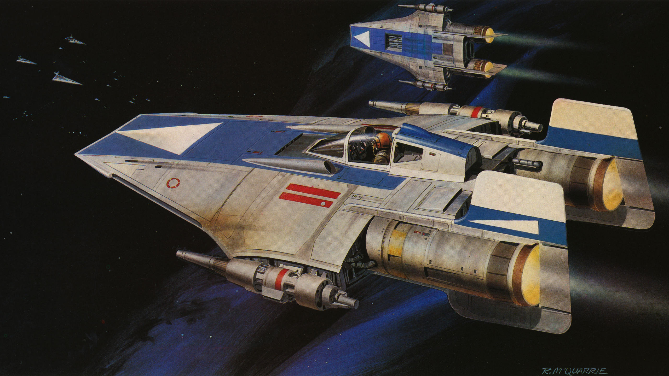 Star Wars A Wing Rebel Alliance Artwork Spaceship Ralph McQuarrie 2560x1440