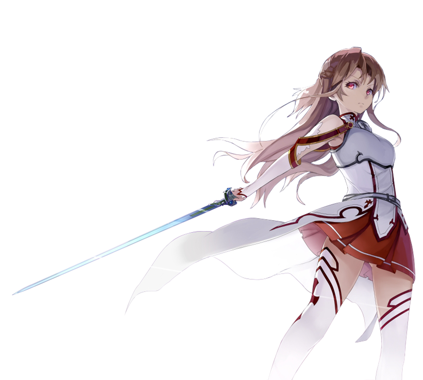 Anime Sword Art Online Asuna Sword Art Online Sword Weapon Anime Girls Long Hair Blonde Simple Backg 1366x1230