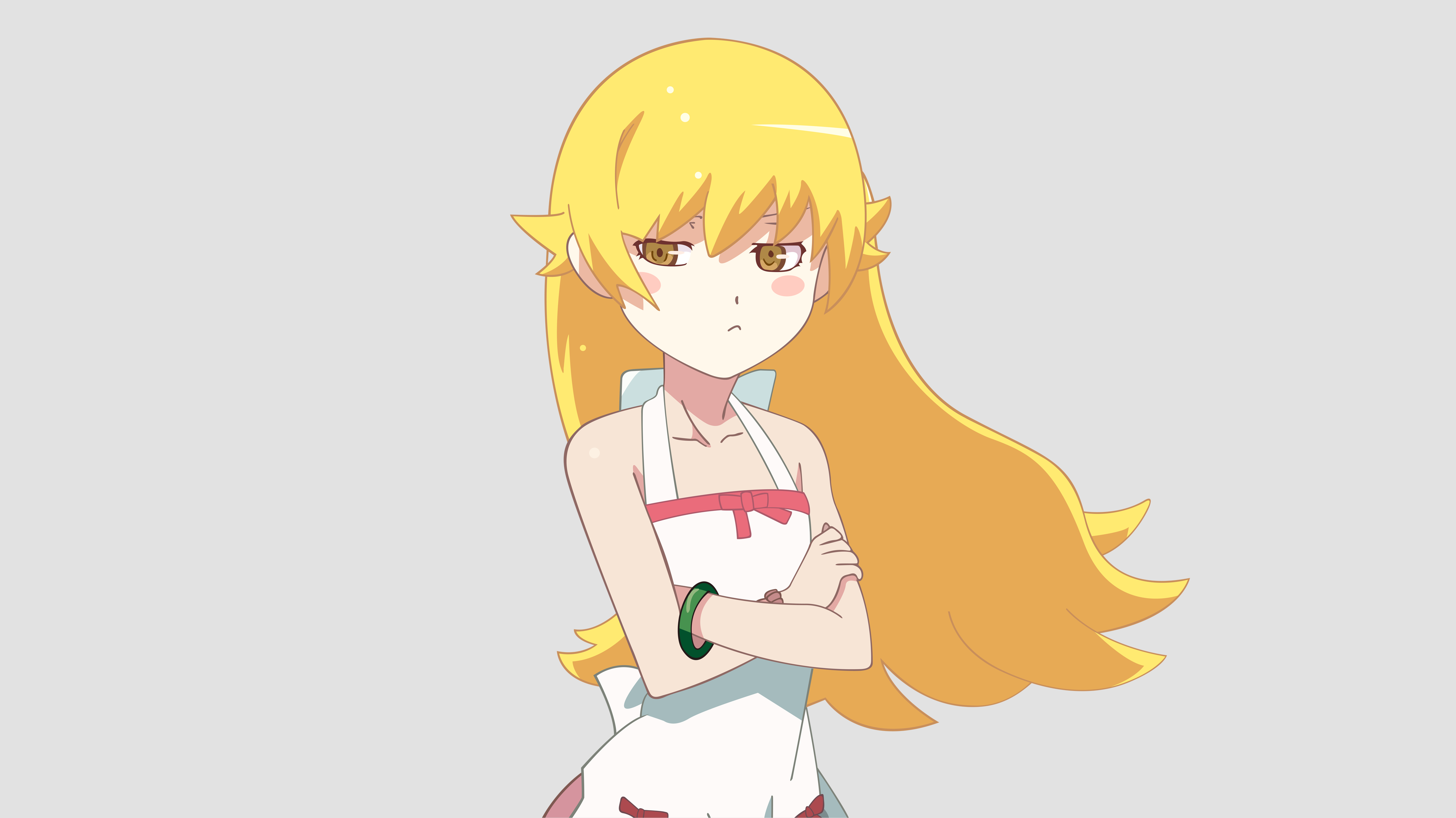 Blonde Monogatari Series Second Season Shinobu Oshino Yellow Eyes 4096x2304