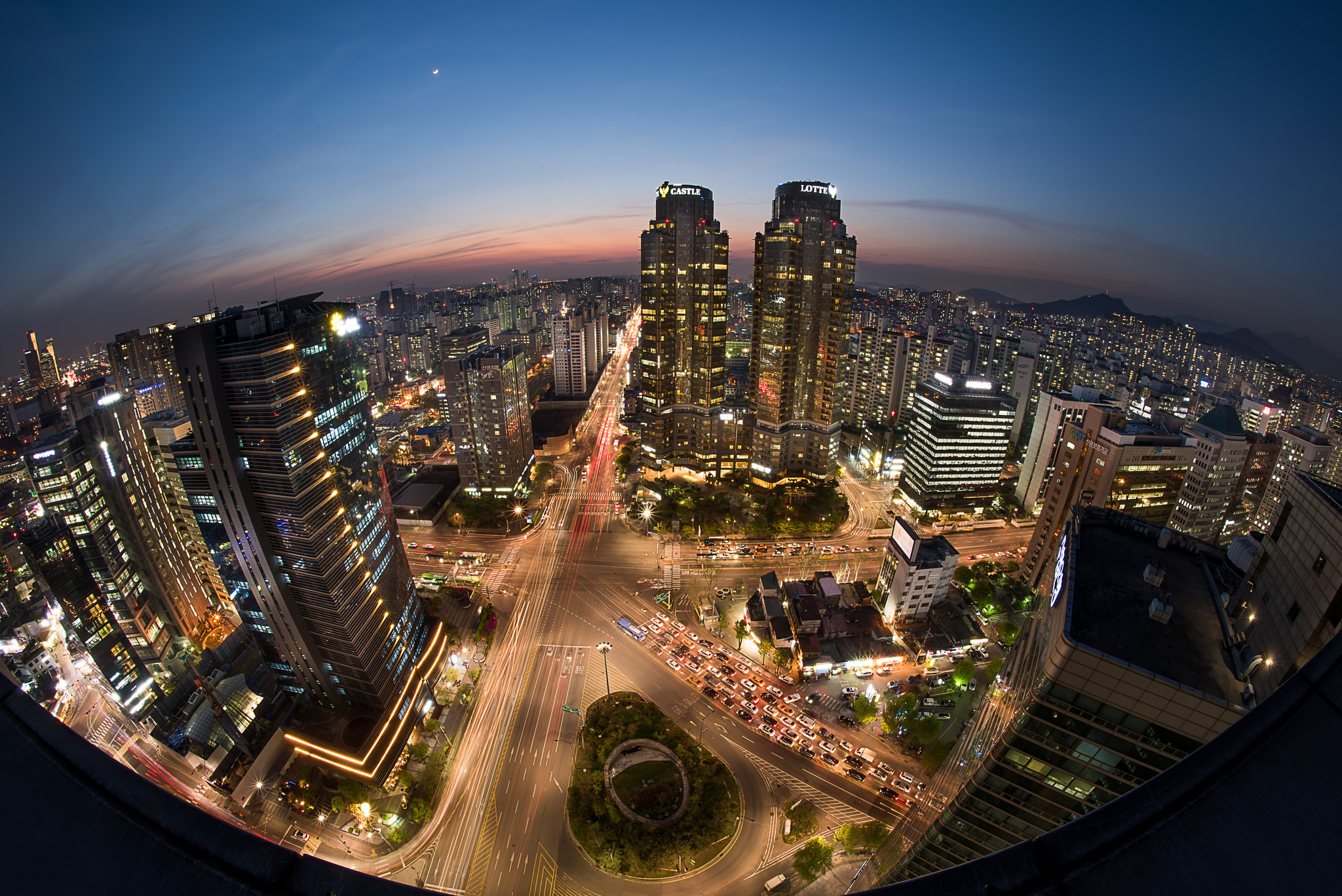 Building City Man Made Night Seoul Skyscraper South Korea Time Lapse 2048x1367