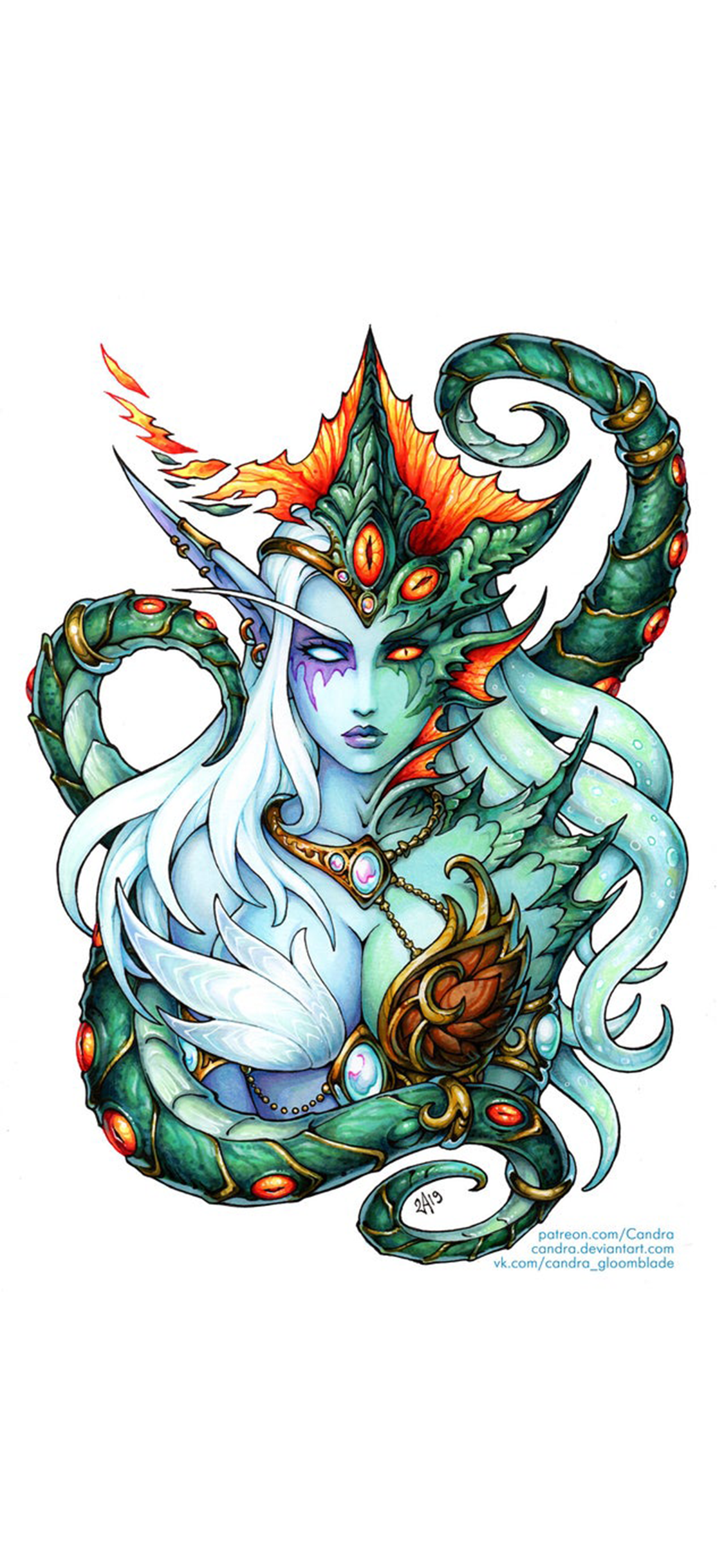 Queen Azshara World Of Warcraft Artwork 1125x2436