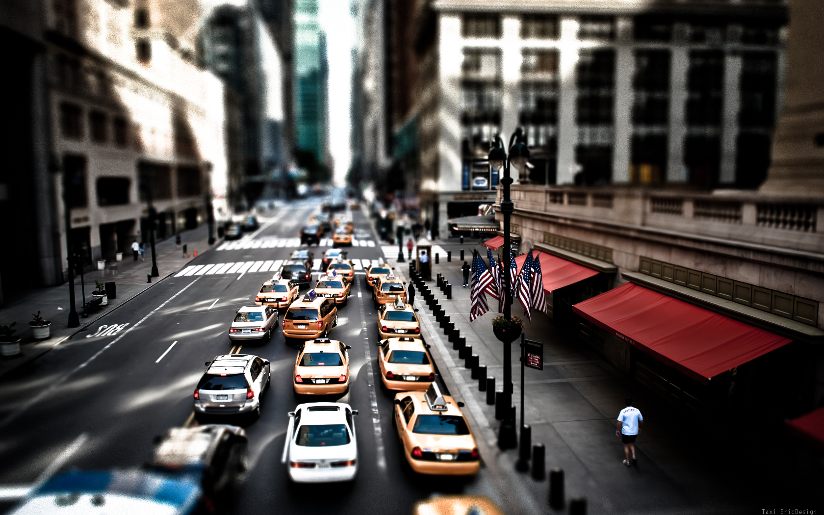 Taxi Tilt Shift New York 1680x1050