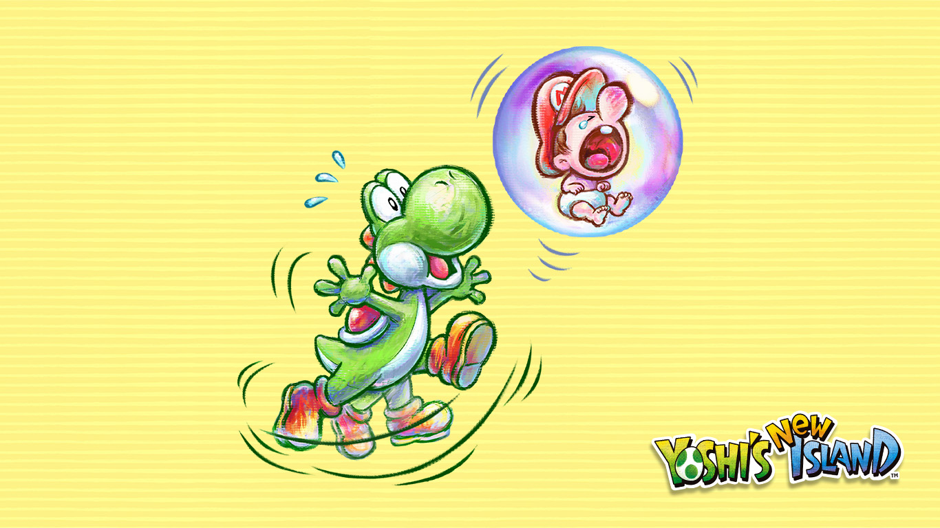 Yoshi Baby Mario 1366x768