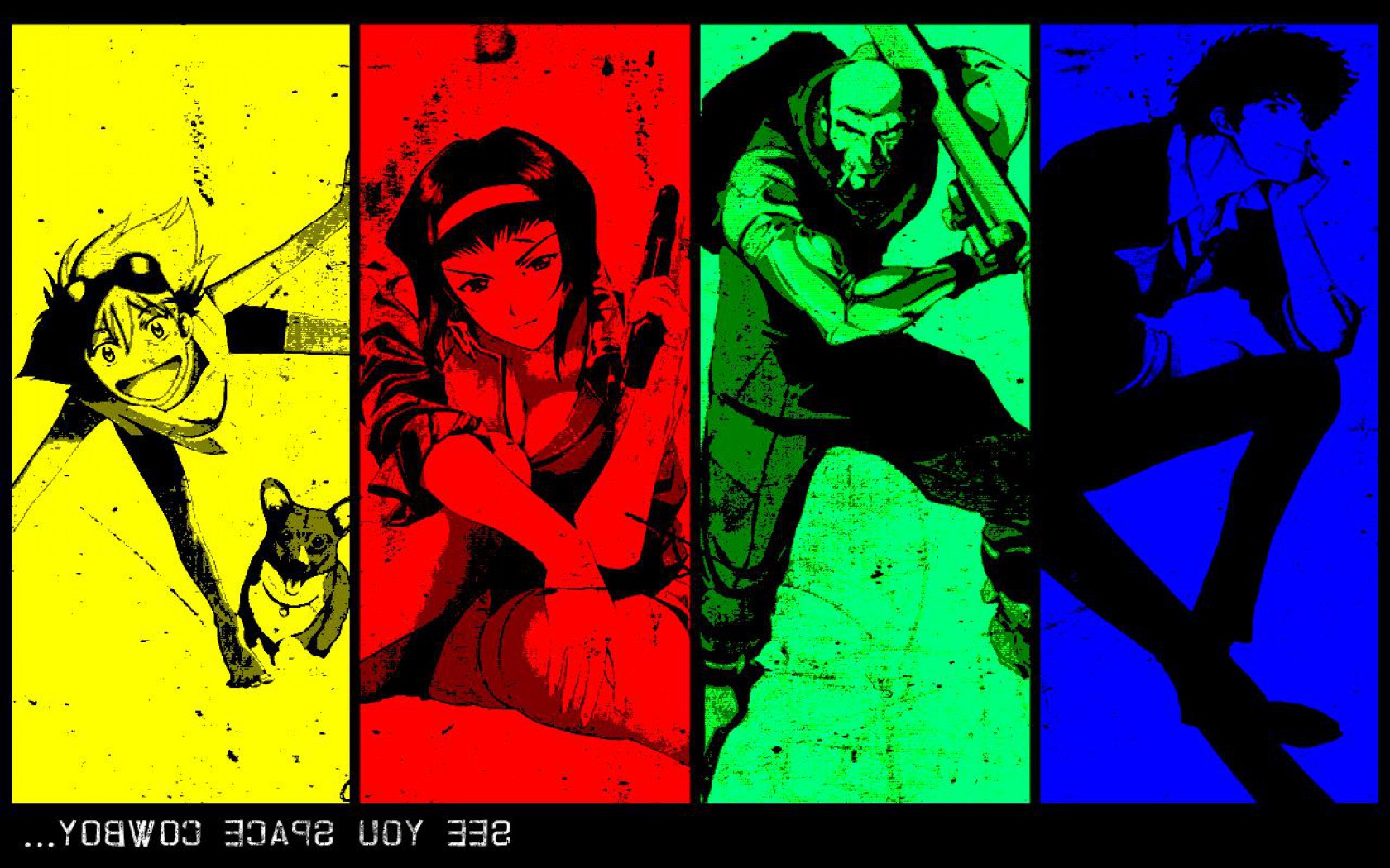 Cowboy Bebop Edward Cowboy Bebop Faye Valentine Jet Black Spike Spiegel 1680x1050