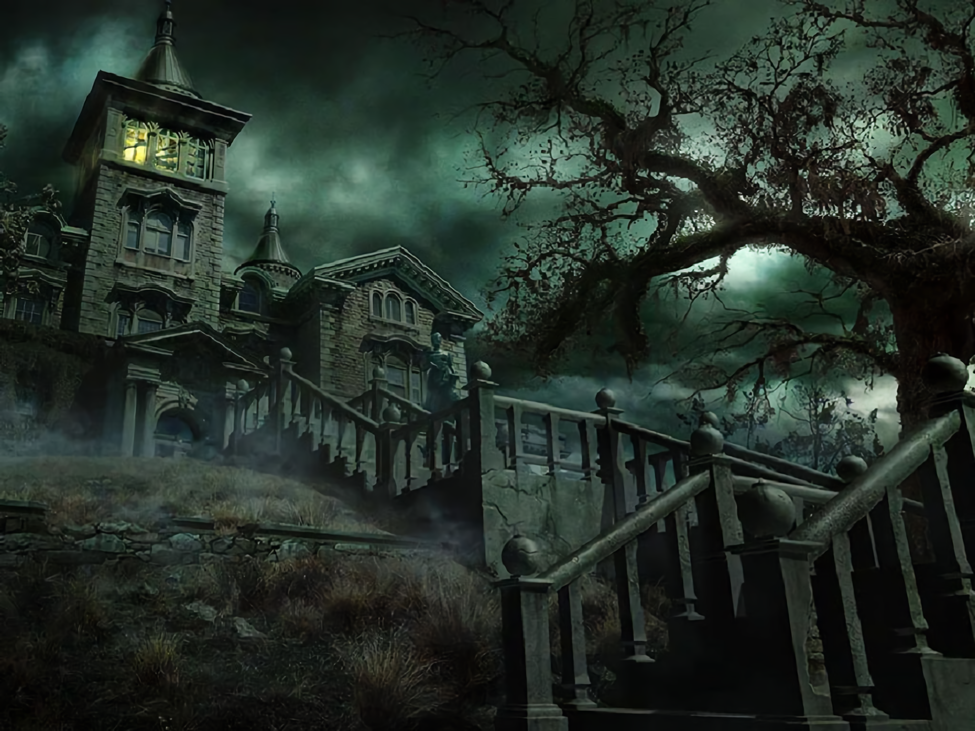 Artistic Creepy Dark Haunted House Night Scary 1920x1440