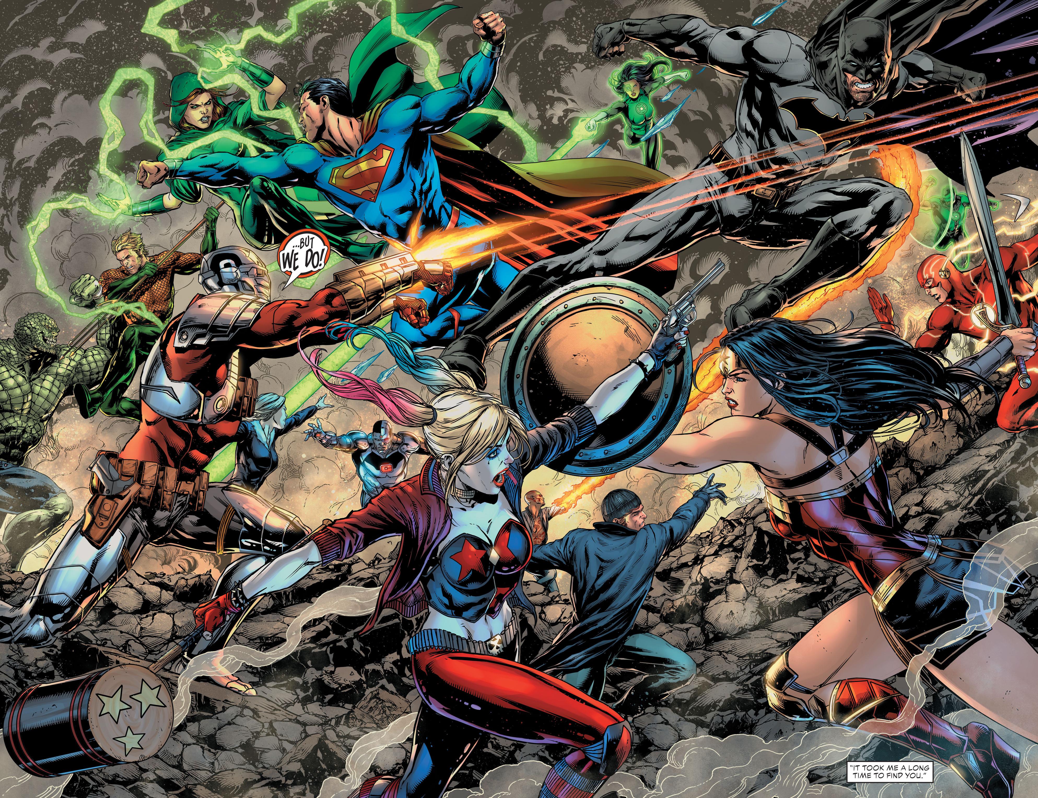 Justice League Suicide Squad DC Comics Batman Superman Flash Wonder Woman Harley Quinn Aquaman Cybor 3975x3056