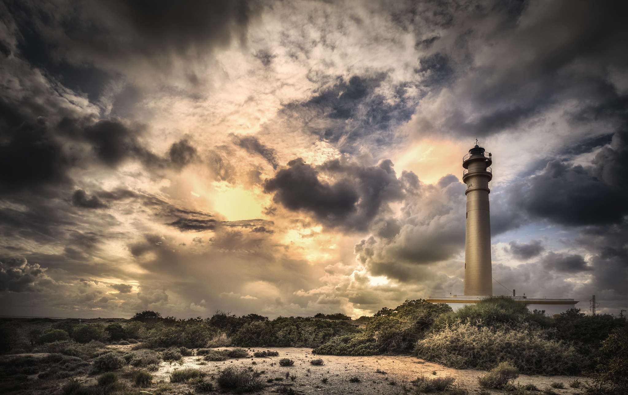 Sky Sunlight Spain Andalusia Lighthouse Outdoors 2047x1289