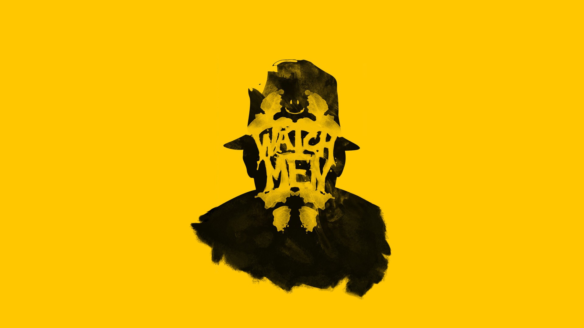Minimalist Rorschach Watchmen Yellow 1920x1080