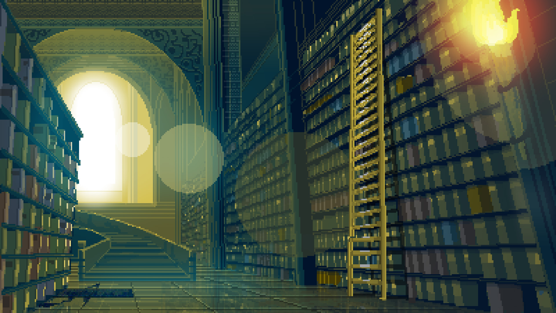 Artistic Library Pixel 1920x1080