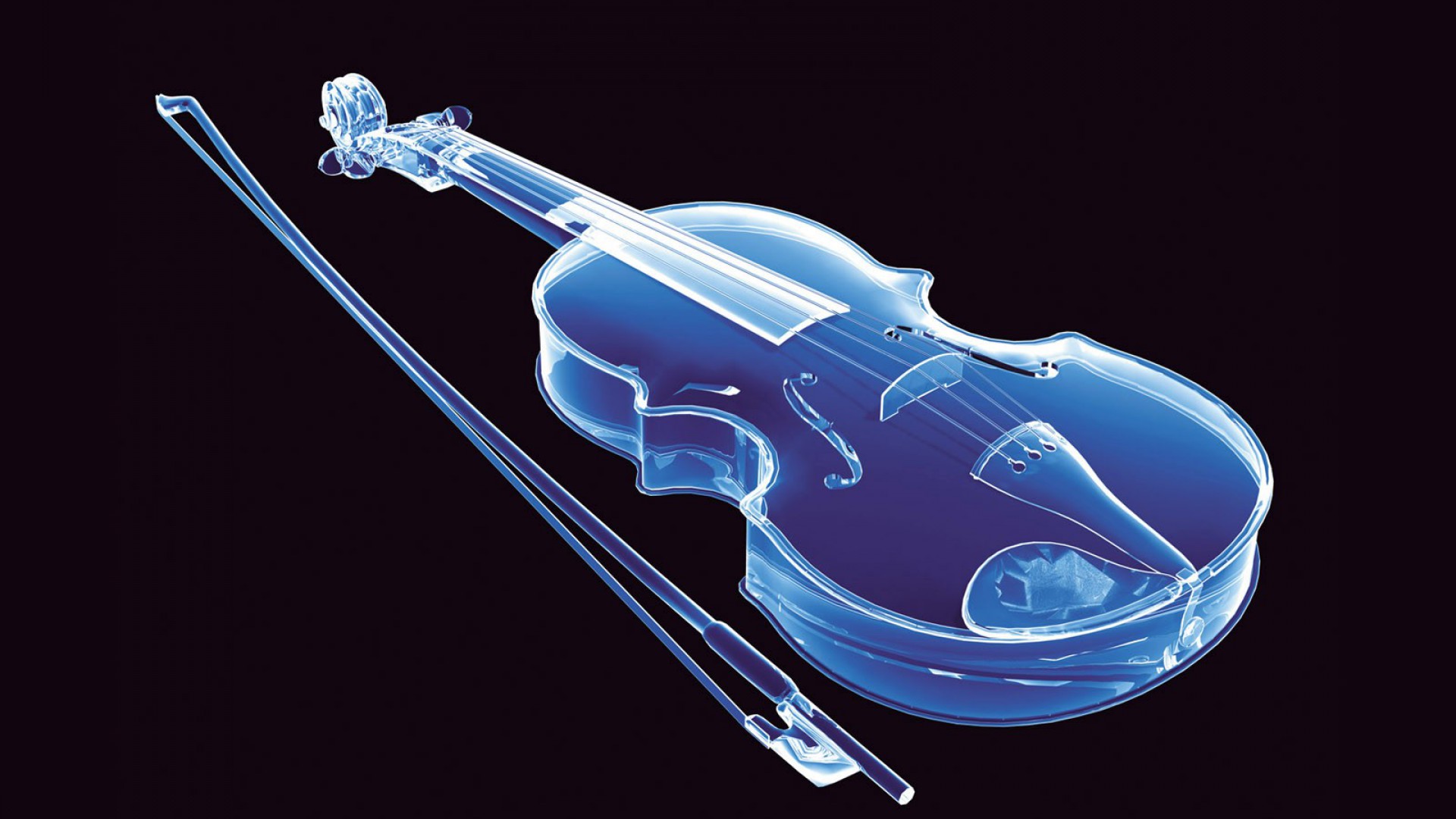 Music Artistic Violin Blue Abstract 1920x1080