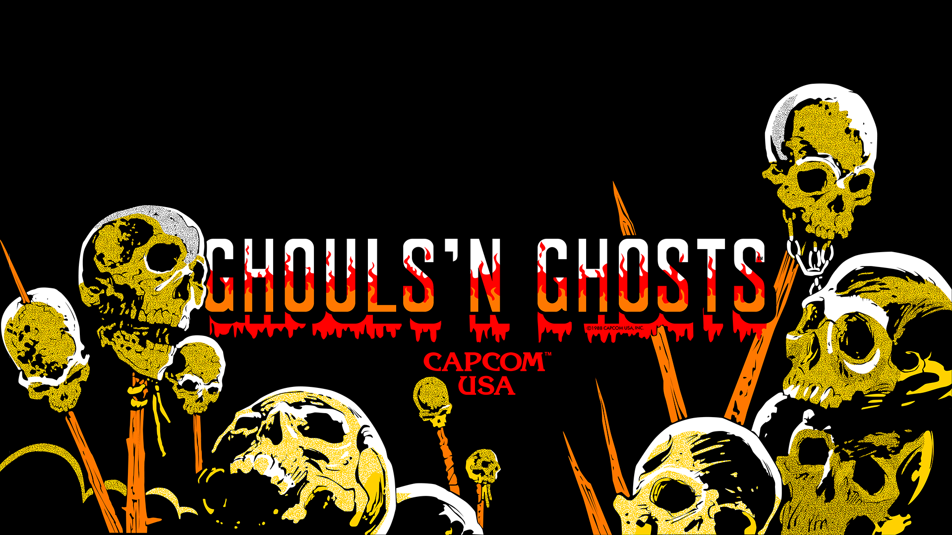 Video Games Arcade Machine Ghouls N Ghosts Capcom Skull 1920x1080