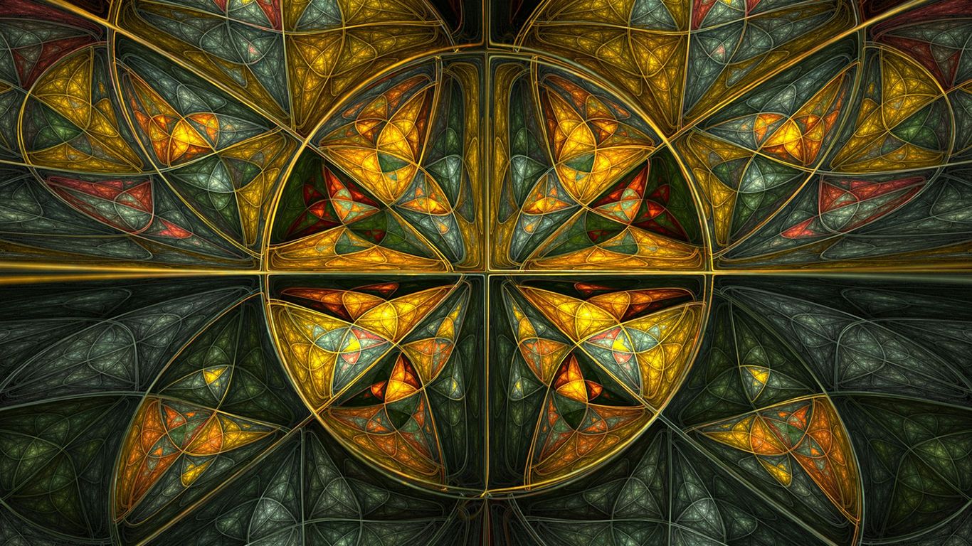 Stained Glass Colors Digital Art Artistic 1366x768