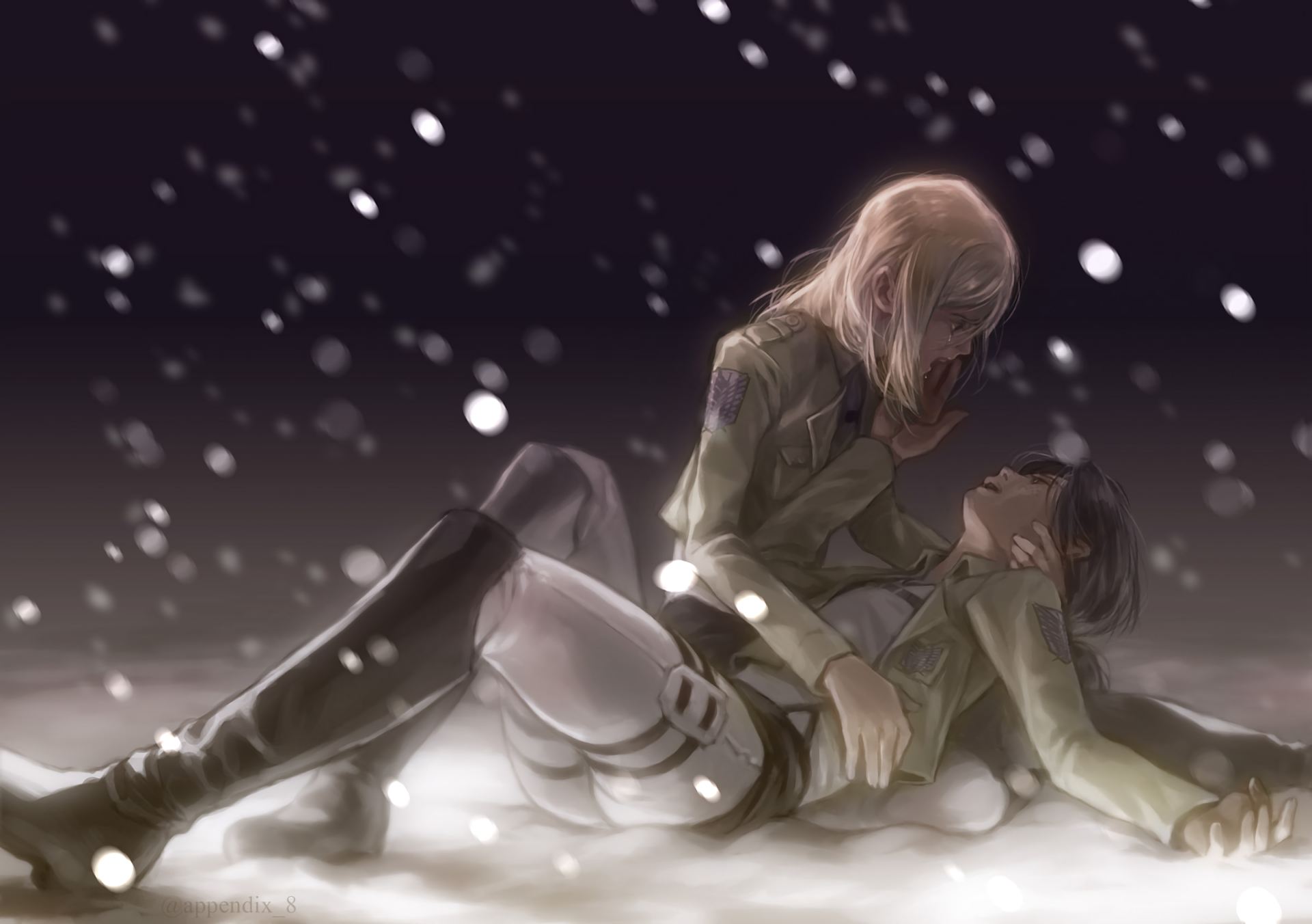 Ymir Attack On Titan Historia Reiss Shingeki No Kyojin Anime Girl Lying Down Sitting Tears Crying Sa 1920x1352