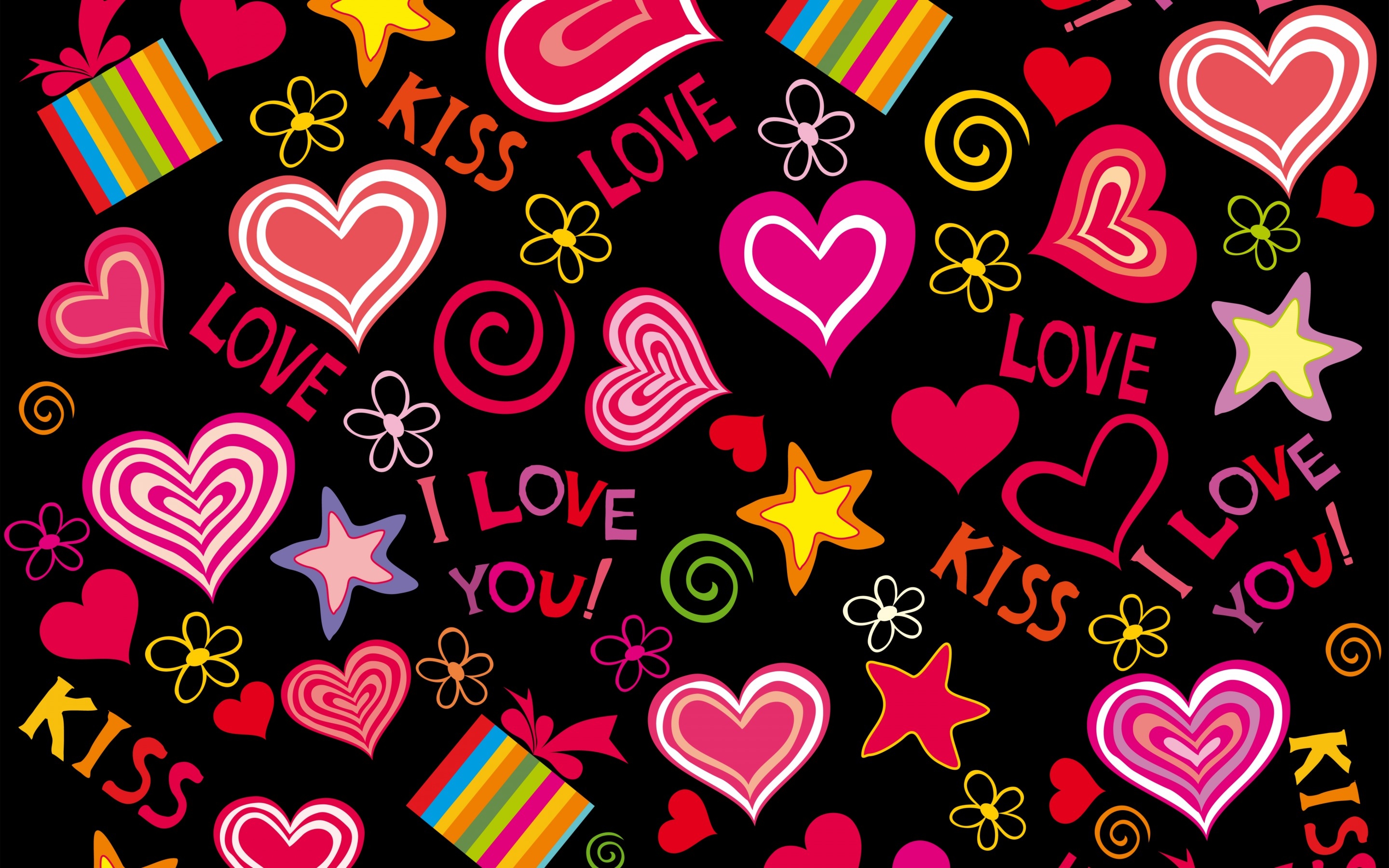 Artistic Collage Word Love Heart Valentines Day 2880x1800