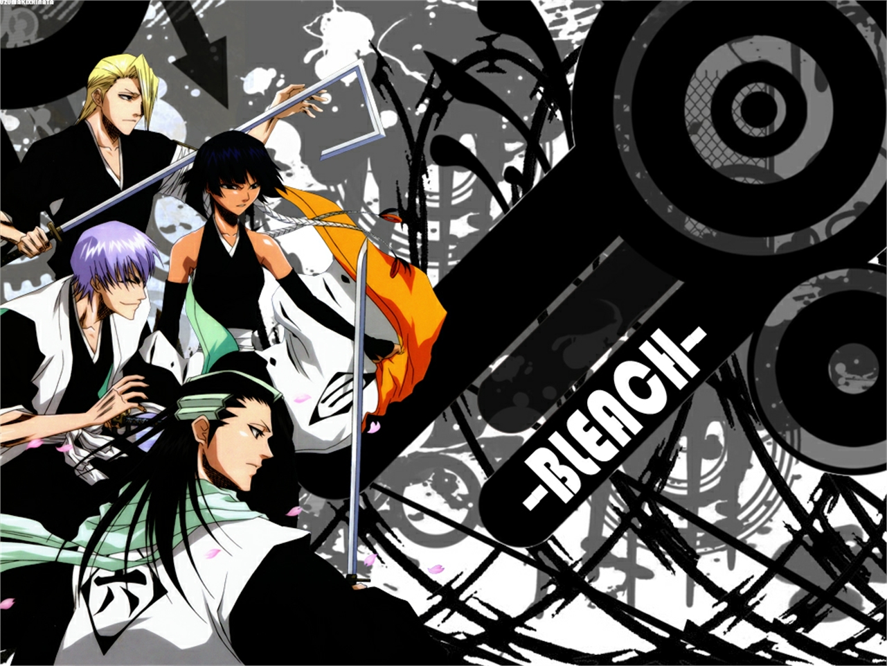 Soifon Bleach Gin Ichimaru Izuru Kira Byakuya Kuchiki 1281x961