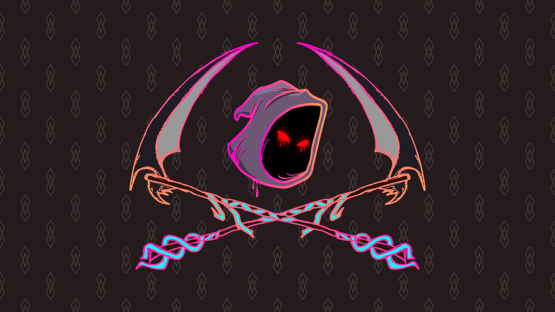 Sythe Grim Reaper Red Eyes Weapon Pattern 1920x1080