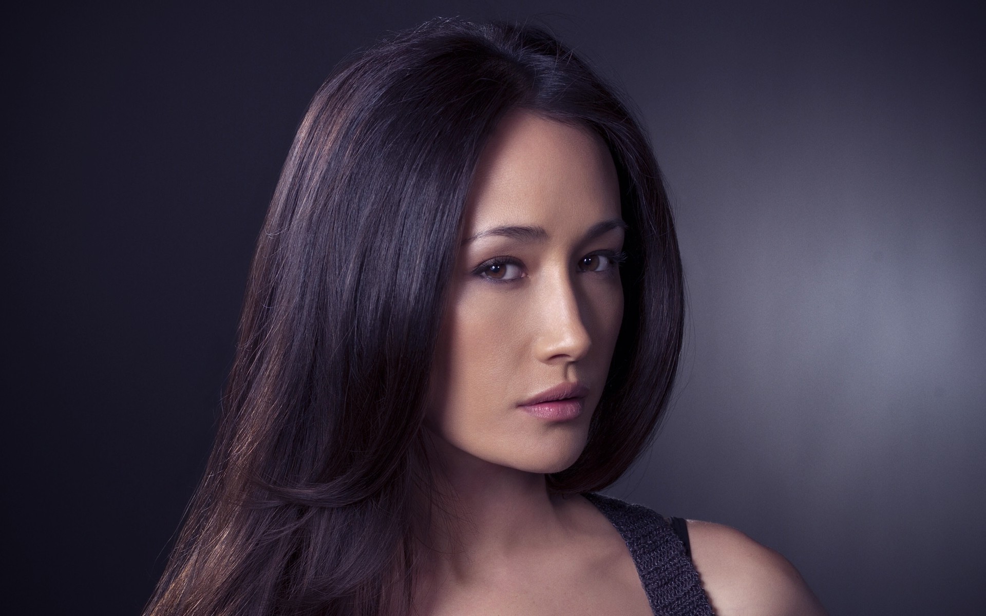 Actress Brown Eyes Brunette Face Maggie Q 1920x1200