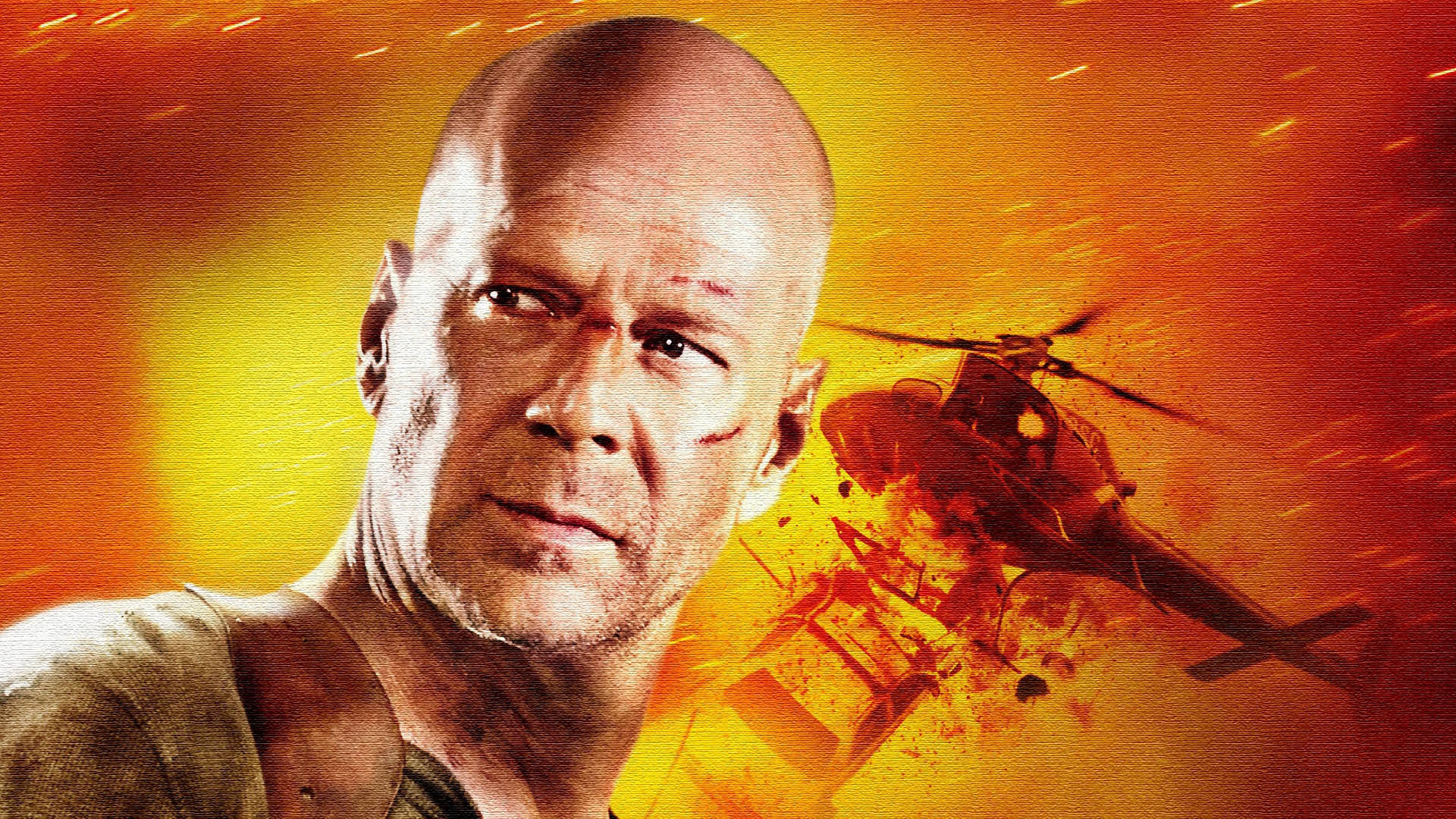 Bruce Willis John McClane Helicopter 1920x1080