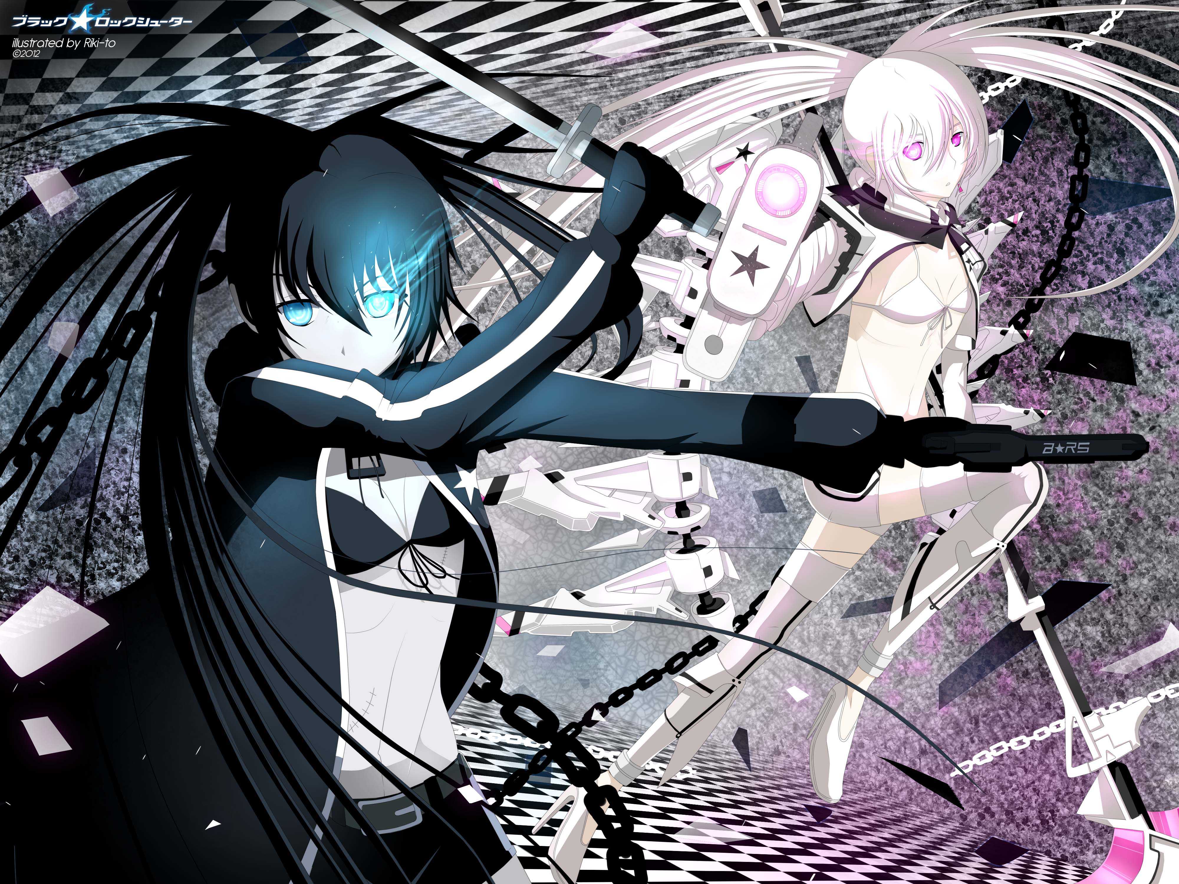 Black Rock Shooter White Rock Shooter 4000x3000