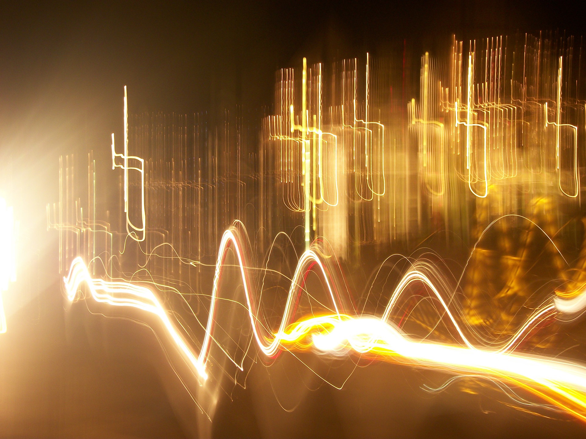 Camera Toss Kinetic Artistic Photography Yellow Lines Abstract Light Light Trails 1920x1440