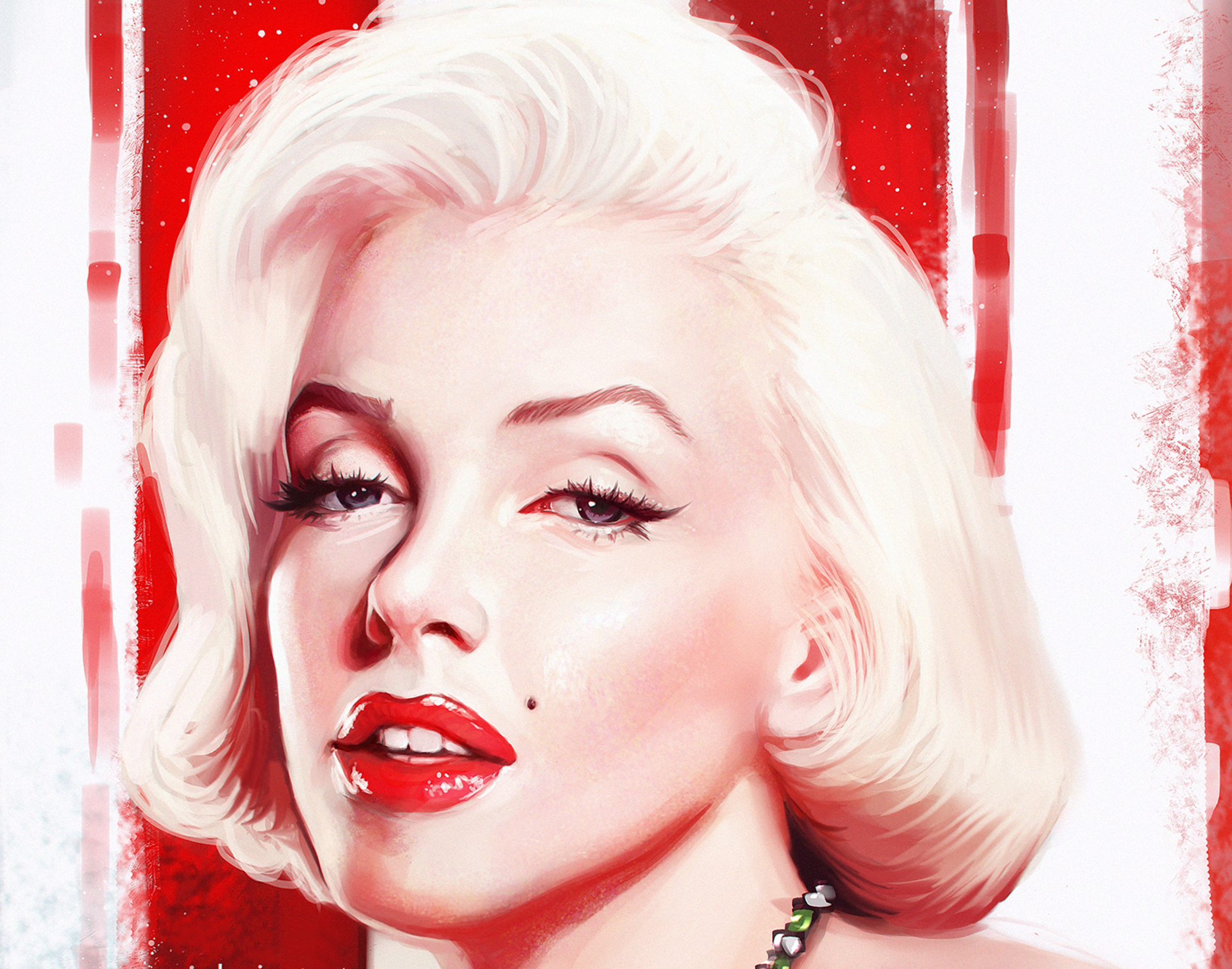 Marilyn Monroe Actress Face Artistic Blonde Lipstick Blue Eyes 1920x1510