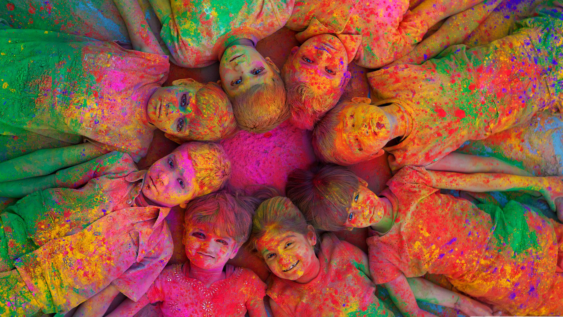 Psychedelic Colors Child Holi 1920x1080