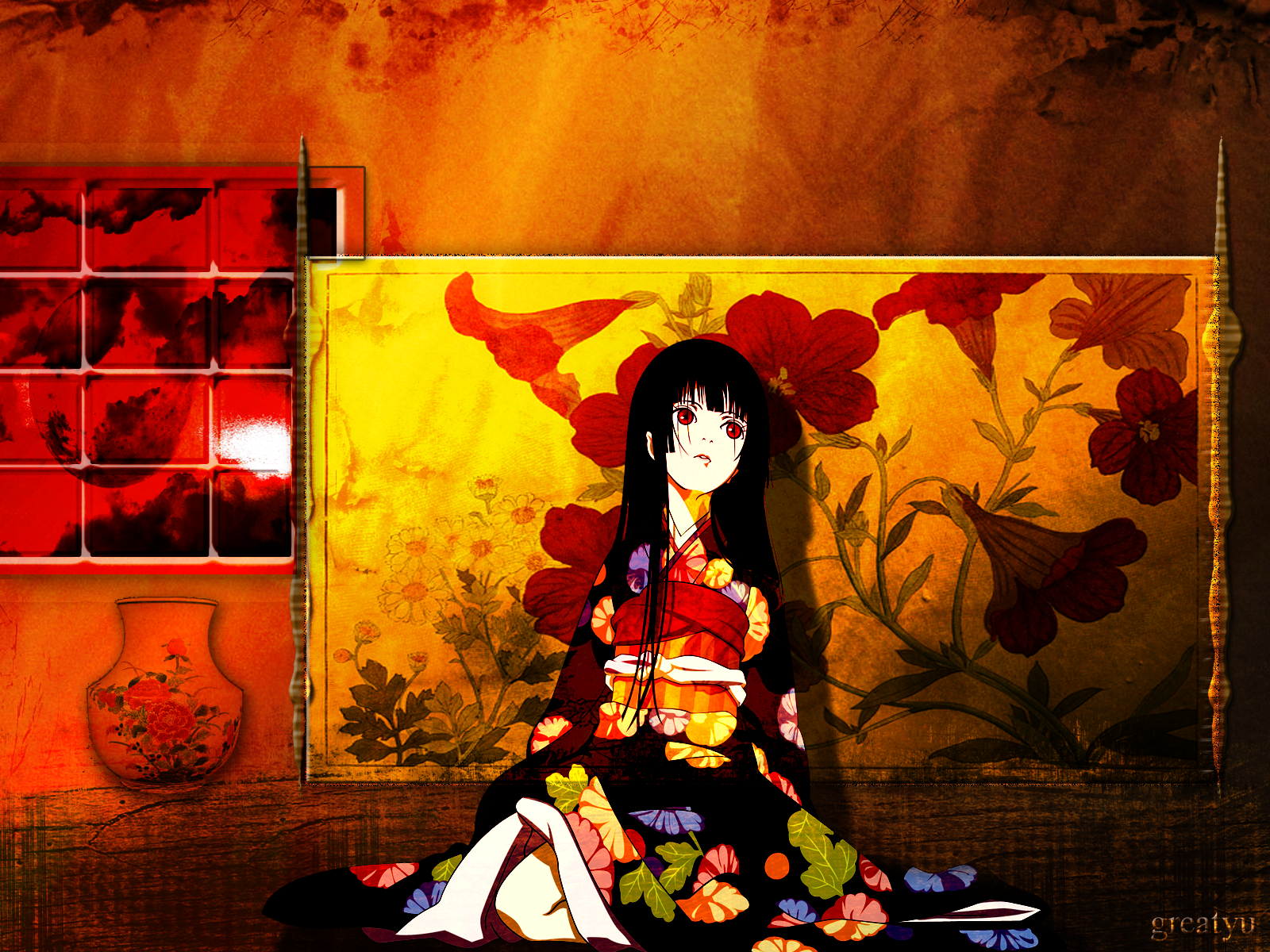 Jigoku Shoujo Hell Girl Ai Enma Kimono 1600x1200