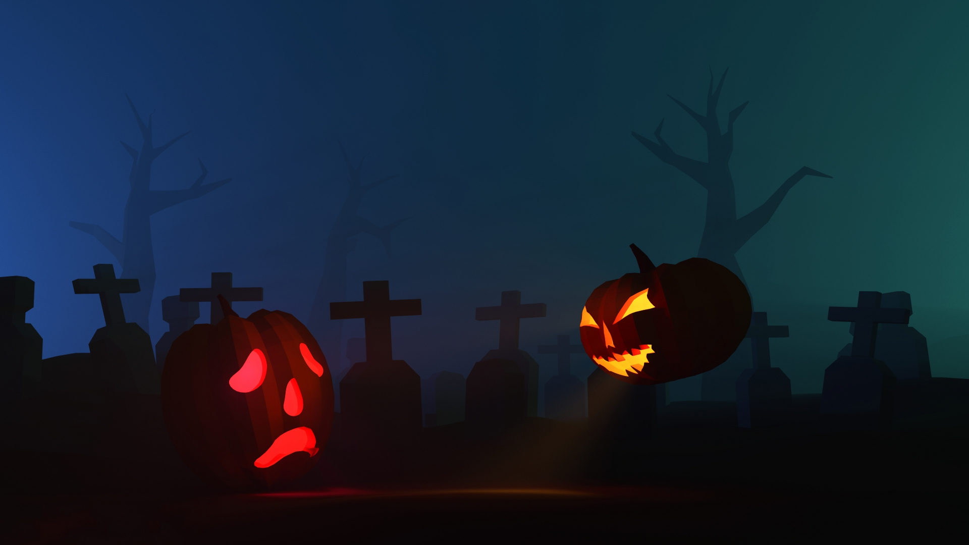 Holiday Halloween Cemetery Graveyard Jack O Lantern 1920x1080