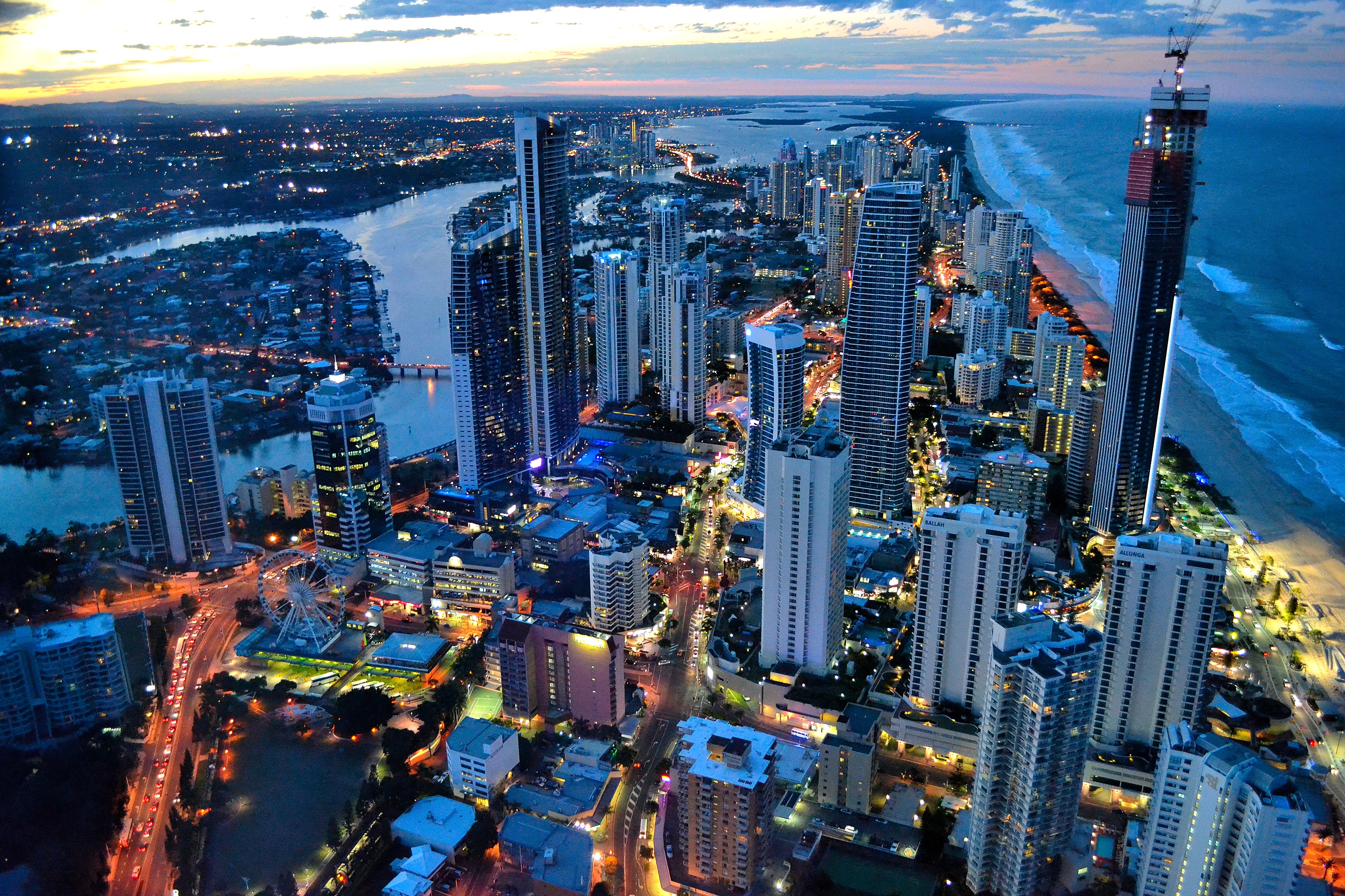 Australia City Dusk Gold Coast Queensland 4608x3072