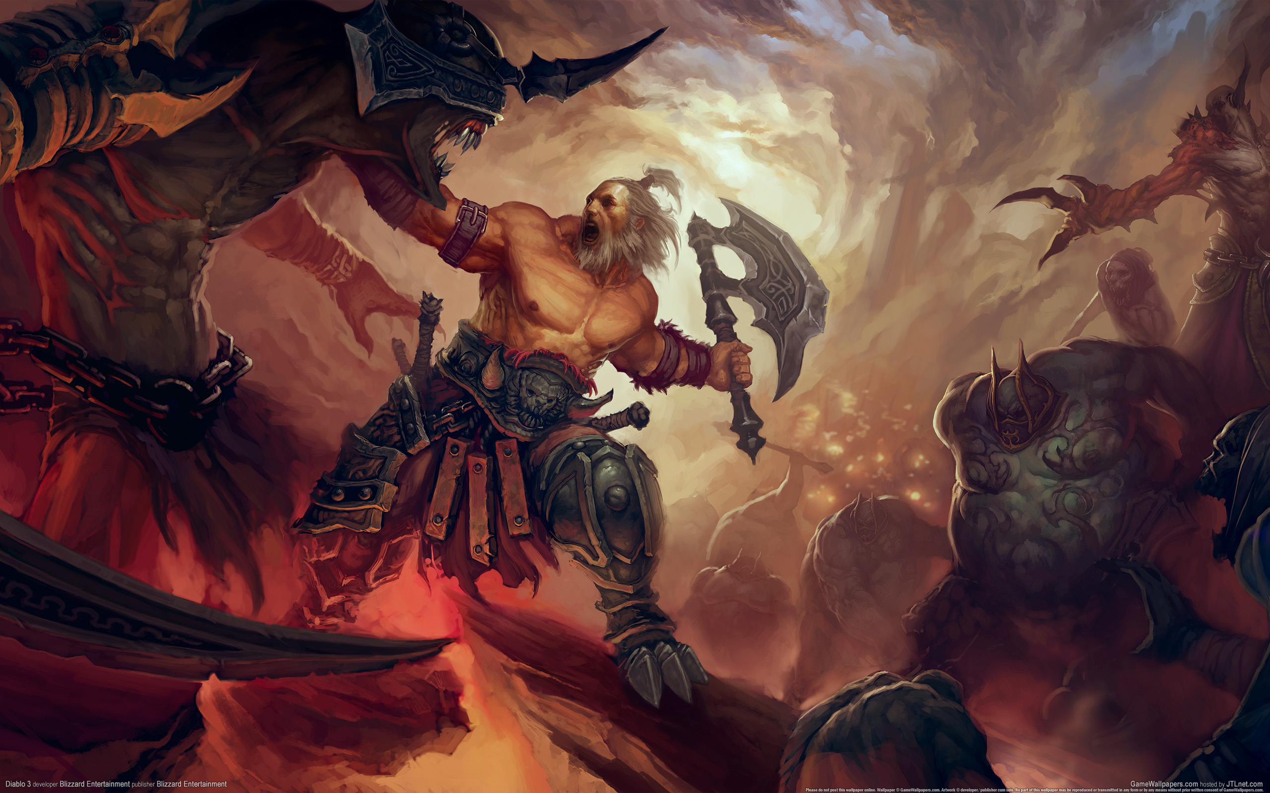 Diablo 3 Reaper Of Souls Video Games Video Game Art Warrior 2560x1600