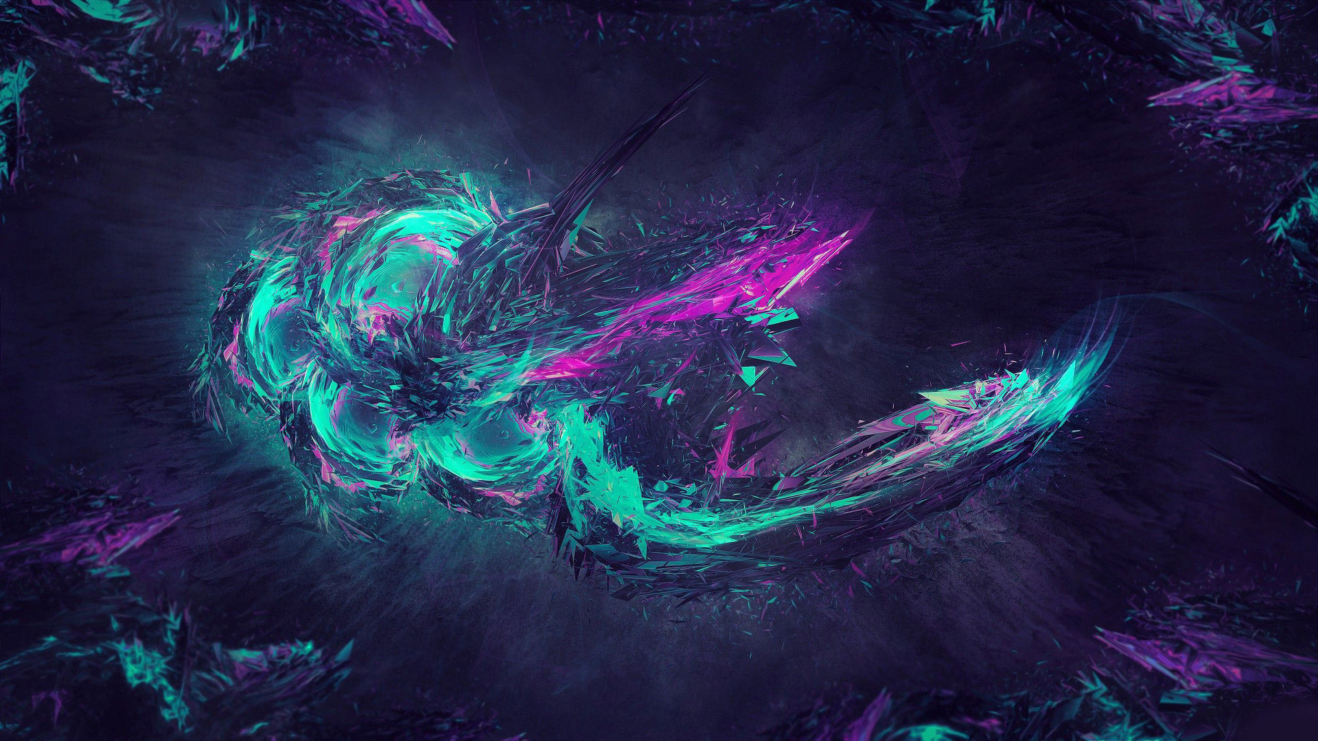 Abstract Colorful Shards Neon Neon Glow 1920x1080
