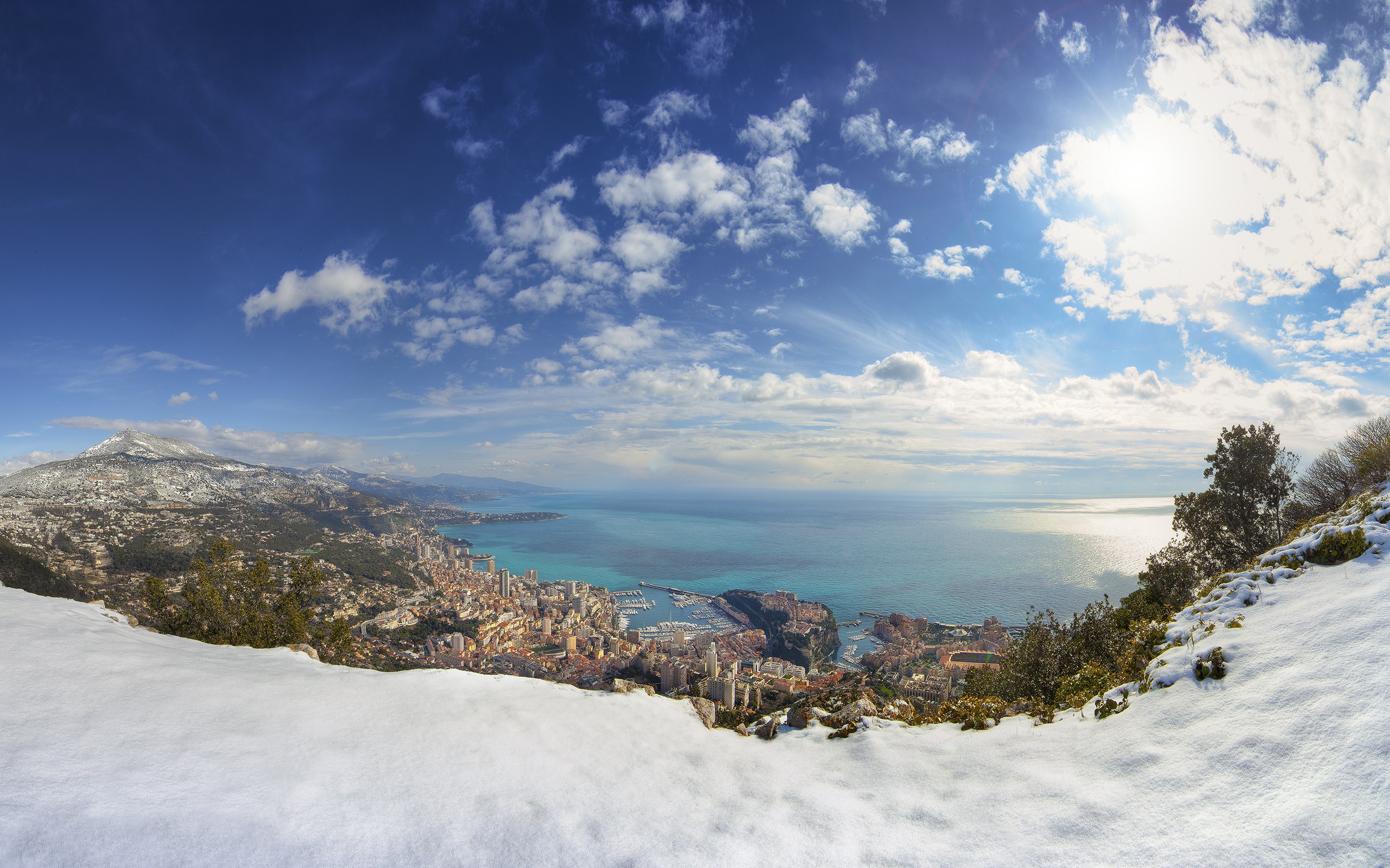 Landscape City Ocean Monaco 2560x1600