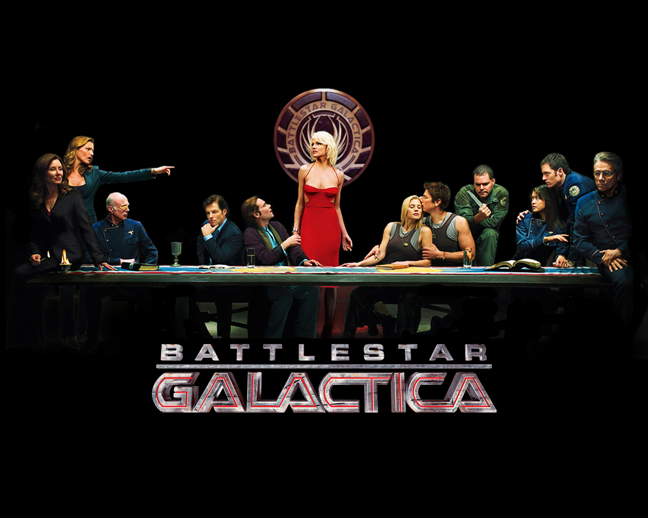 Battlestar Galactica Laura Roslin Saul Tigh Lee Adama Gaius Baltar Number Six Battlestar Galactica K 1280x1024