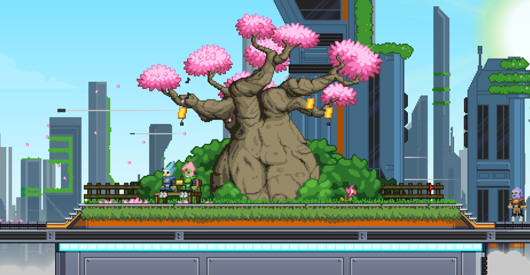 Starbound Video Games Trees Flowers Pixelated 1734x902