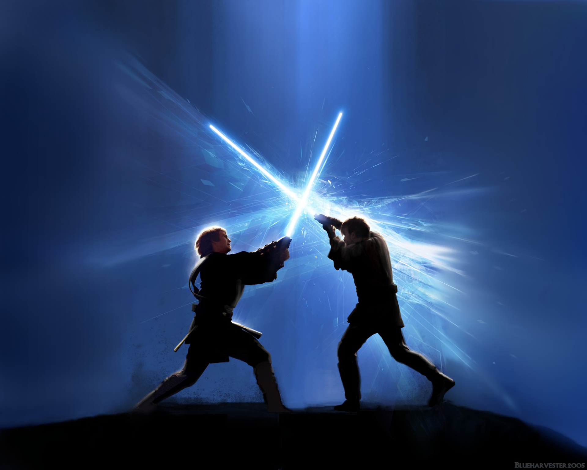 Star Wars Obi Wan Kenobi Anakin Skywalker Lightsaber Man Blue Lightsaber Jedi 1920x1536