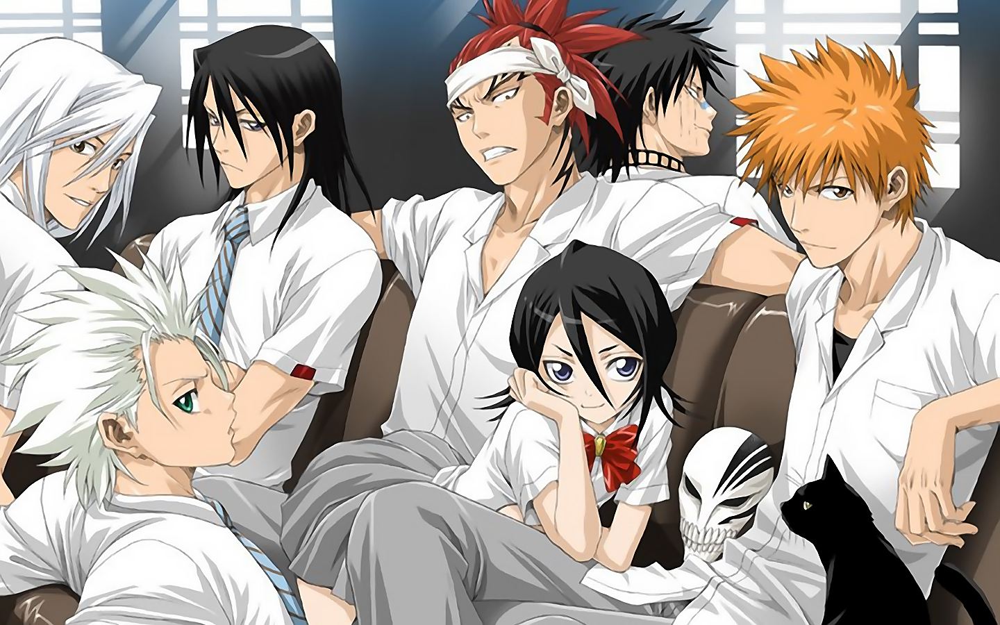 J Shir Ukitake T Shir Hitsugaya Byakuya Kuchiki Rukia Kuchiki Renji Abarai Hisagi Sh Hei Ichigo Kuro 1440x900