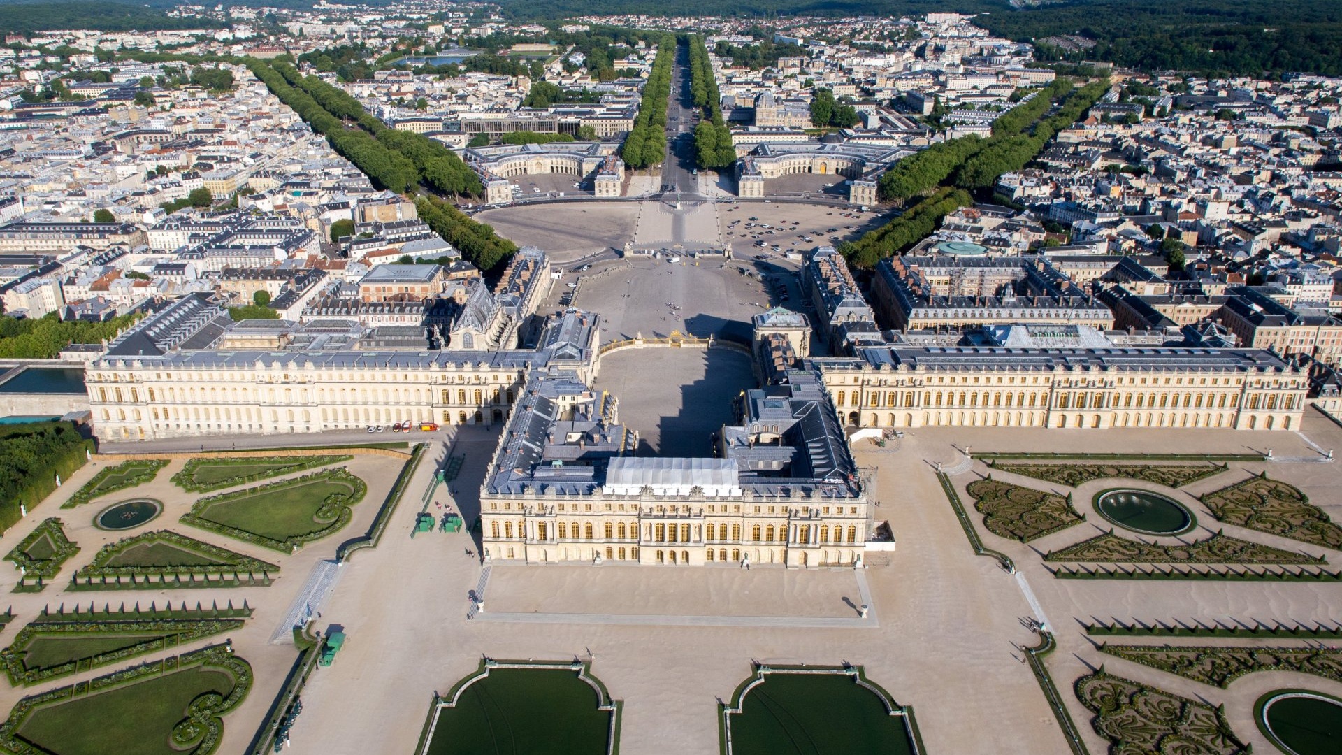 Palace Of Versailles Chateau De Versailles Architecture France Cityscape Birds Eye View 1920x1080