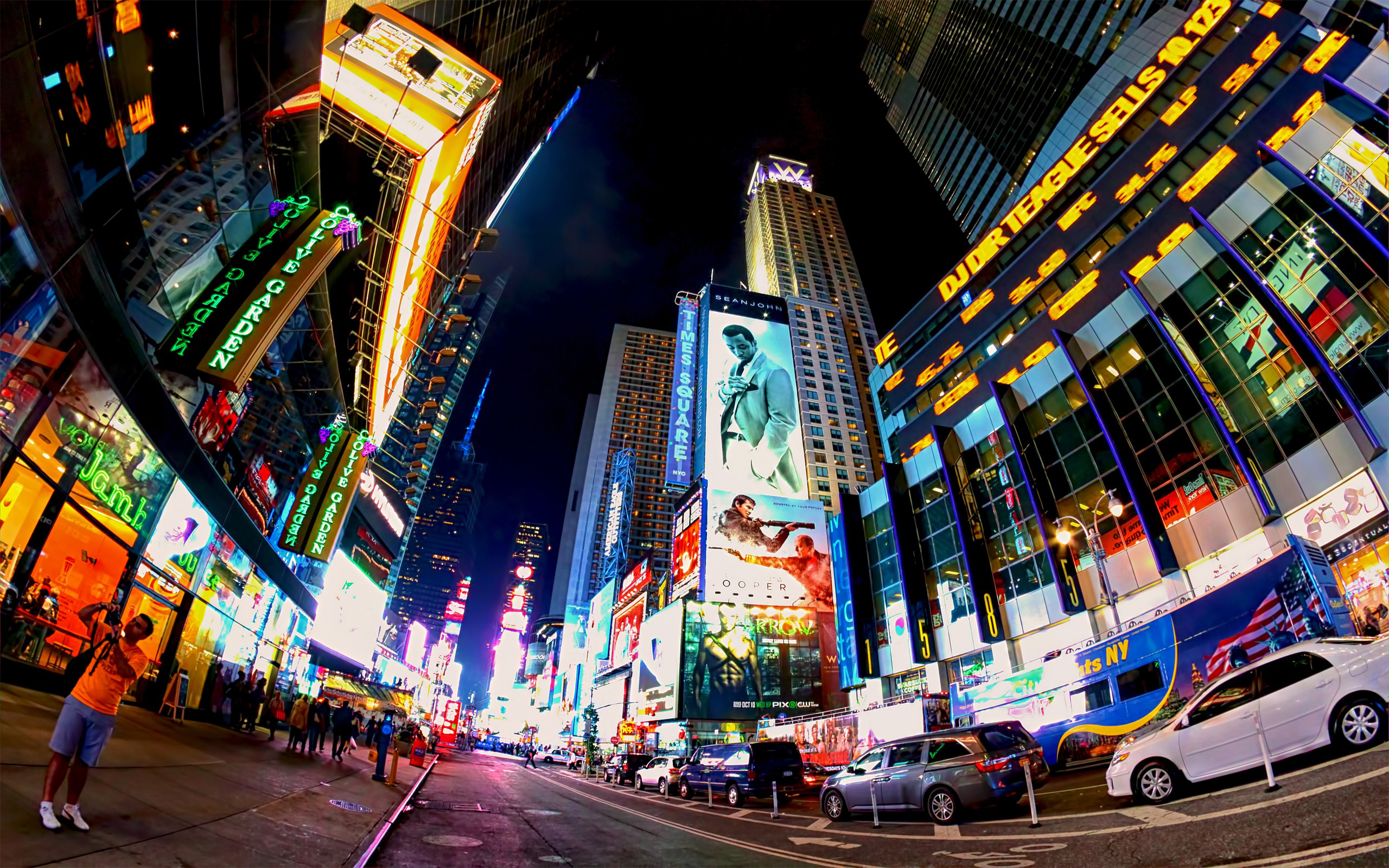 Fisheye Manhattan New York Times Square 2560x1600