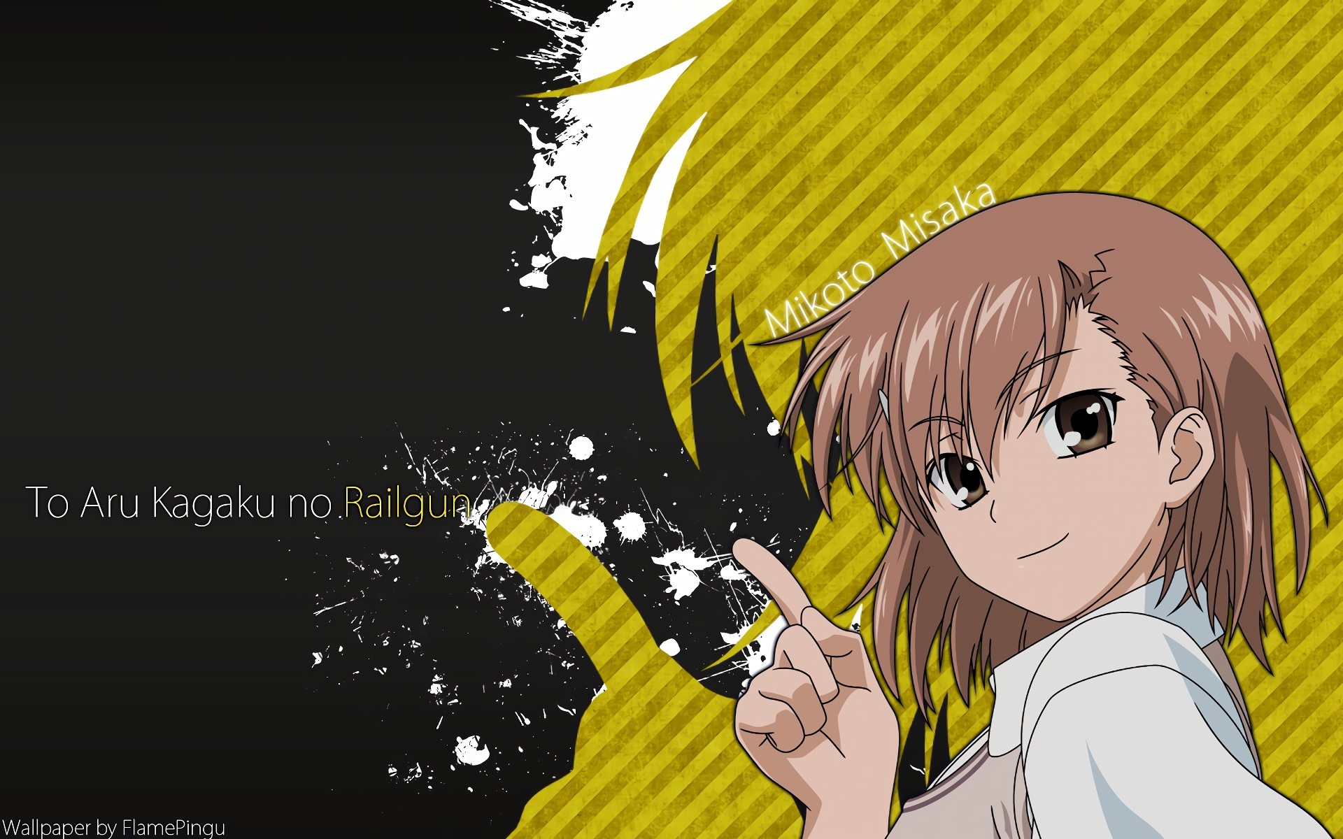 Mikoto Misaka Girl Brown Hair Brown Eyes Short Hair School Uniform 1920x1200